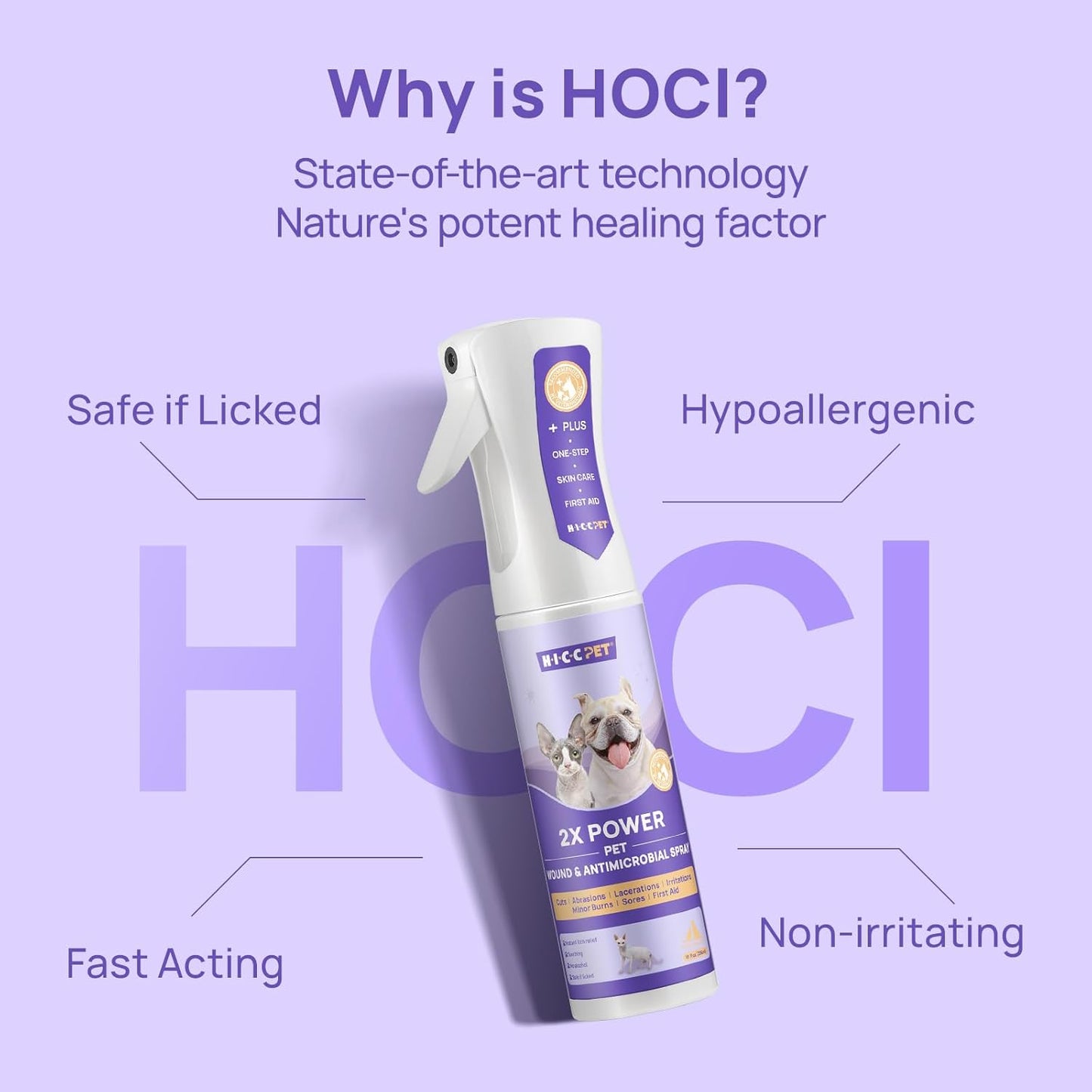 HICC PET Dog Hot Spot Treatment Spray, Itch Relief for Dog Care& Cat Care, 2X Strength for Dog Wound Care, Alleviate Dry Itchy Skin, Allergies, Inflammation, Dog Skin Irritation Treatment, 10 fl oz