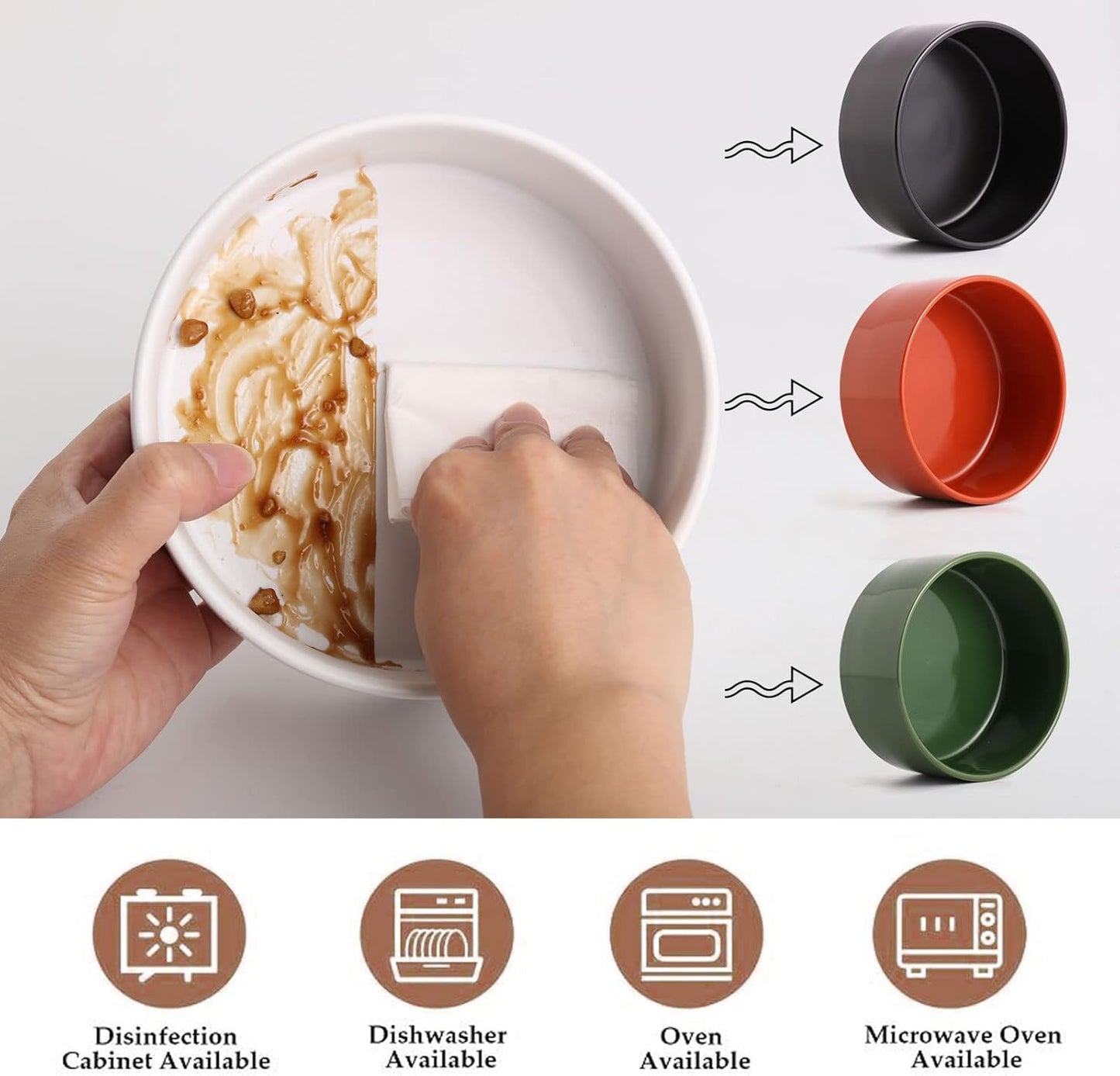 Petygooing Rust Green Elevated/Raised Ceramic Dog Bowl for Small Breeds, Dog Food Water Dish with Stand,Pet Feeding Bowl with Anti Slip Rubber for Cats and Small Dogs Puppy 13.5 OZ (5.1In / 1.7 Cups)