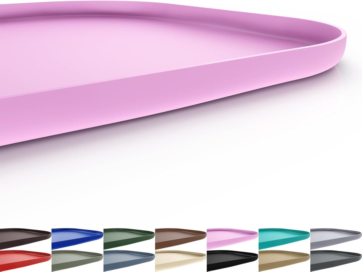 Silicone Pet Feeding Mat with Raised Edge for Food and Water, Dog Bowl Mats, Cat Bowls Placemat with High Lip for Floor Waterproof, Rubber Tray for Cats and Dogs 19 x 12 x0.7 Pink