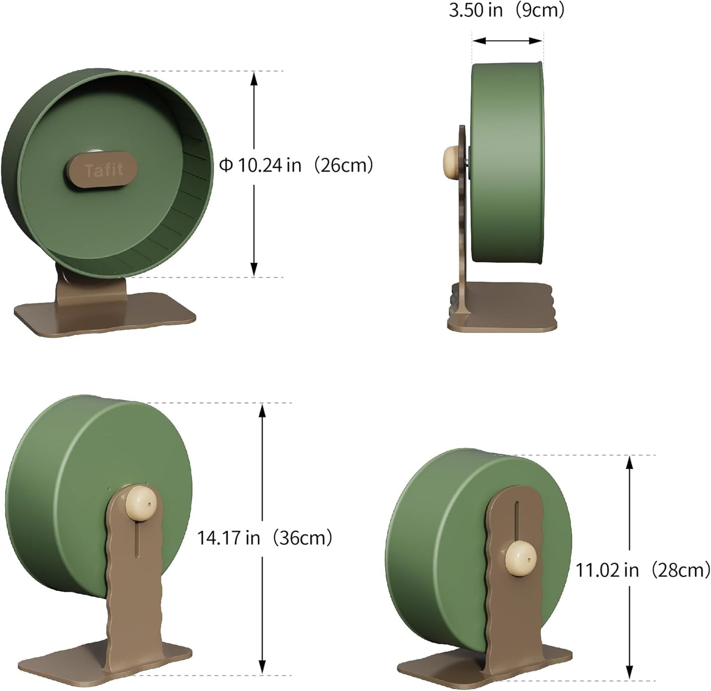 Quiet Hamster Wheel 10.2 Inch Dual-Bearings Silent Small Animals Running Exercise Wheel Height Adjustable for Syrian Hamsters, Gerbils, Rats, or Other Small Pets, Taro Purple