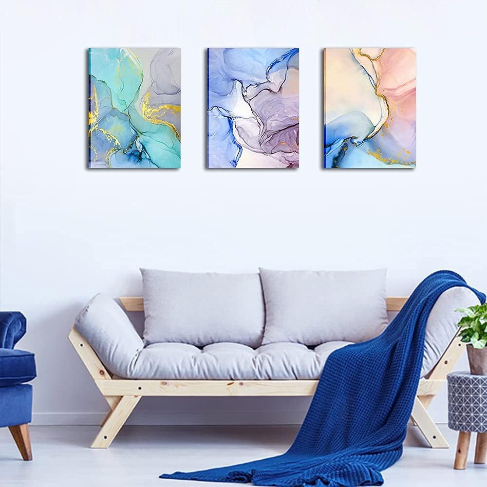 Abstract Wall Decor For Living Room Canvas Wall Art Paintings For Bedroom Colorful Color Abstract Wall Artworks Pictures For Office Kitchen Decoration Bathroom Home Decorations Art 3 Piece 12x16 Inch