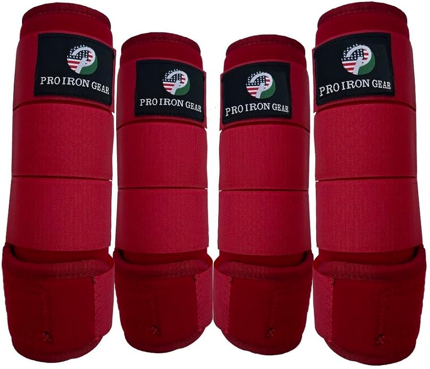 Horse Medicine Brushing Boots Leg Wraps Protection Gear Set of 2 and Set of 4 in 14 Colors