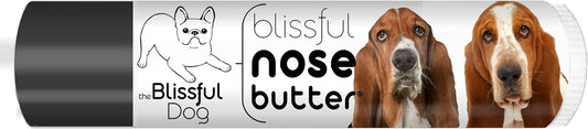 The Blissful Dog Basset Hound Nose Butter for Dry, Cracked Skin, Lick-Safe Dog Nose Balm with Moisturizing Shea Butter, Almond, Olive, and Essential Oils, Pet Supplies, Uncented, 0.15 oz.