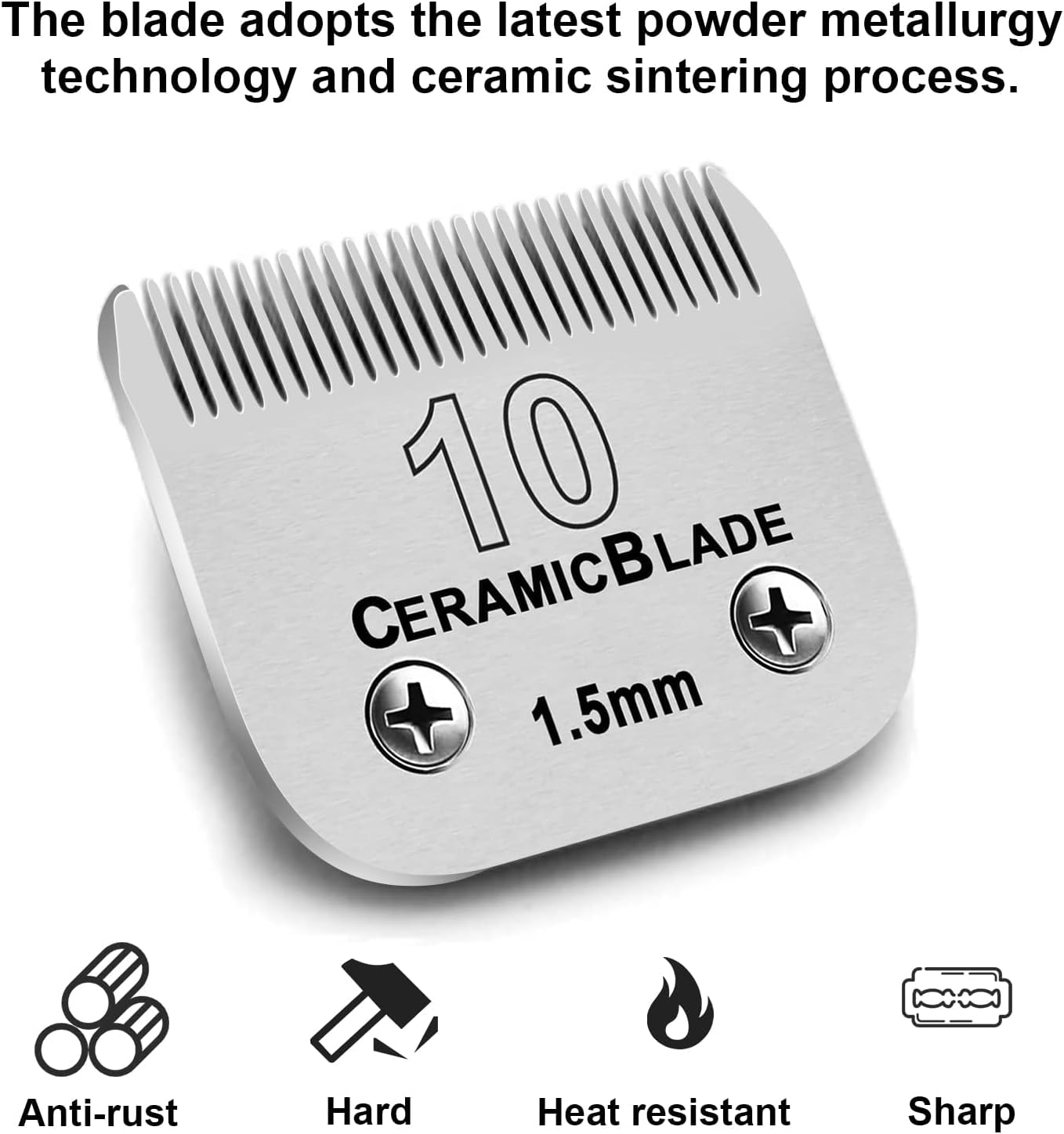 7Pack 10 Blades Dog Grooming Replacement Blades Compatible with Andis Pet Clipper/Oster A5/Wahl KM Series Dog Clipper,Ceramic Blade & Stainless Steel Blade (#10+30+40+3FC+4FC+5FC+7FC)