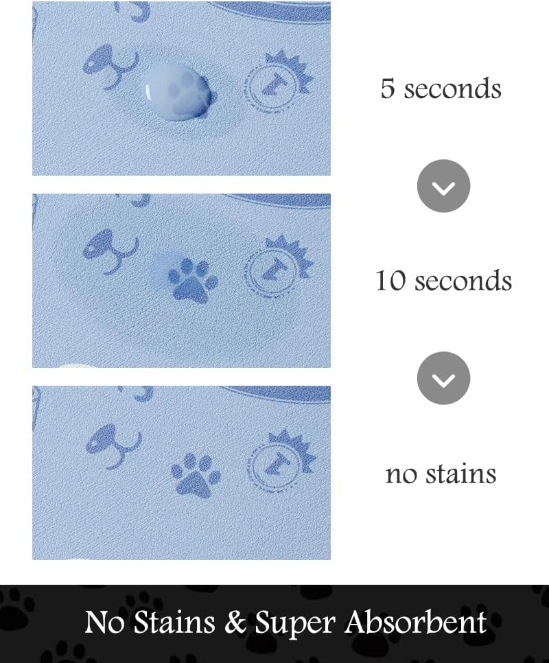 Pet Feeding Mat-Absorbent Dog Mat for Food and Water Bowl-No Stains Quick Dry Water Dispenser Mat-Dog Accessories Pet Supplies-Bowl for Messy Drinkers（PAW,23"x34"