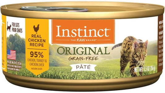 Instinct Original Grain Free Real Chicken Recipe Natural Wet Canned Cat Food, 5.5 Ounce (Pack of 12)