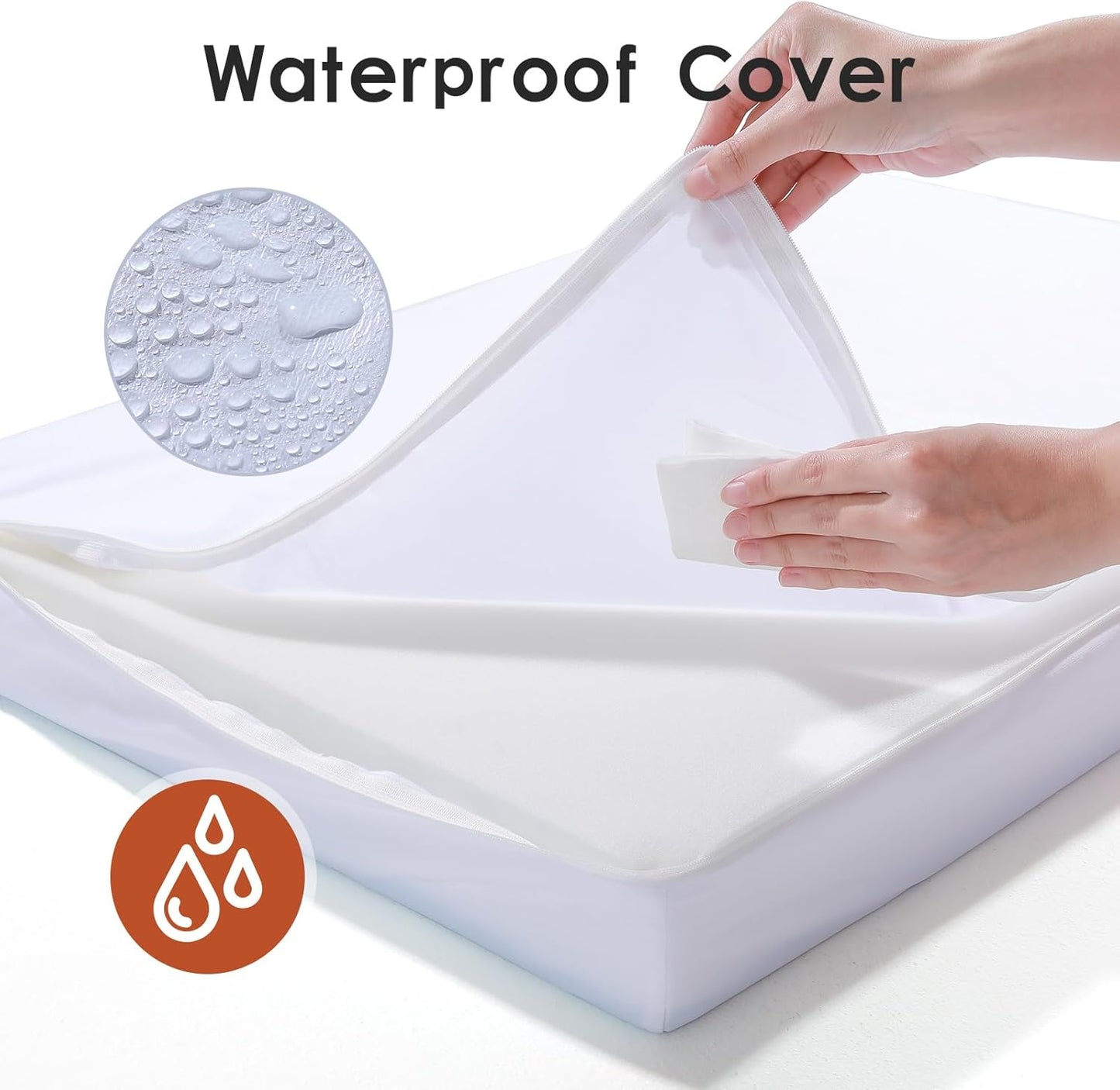 Upgraded Large Dog Bed, 3" Memory Foam with Waterproof Liner, Chew Resistant Microsuede Cover, Removable and Washable, for Indoor, Outdoor, and Car Use, Nonskid Base, 44x32 Inches XXL Khaki