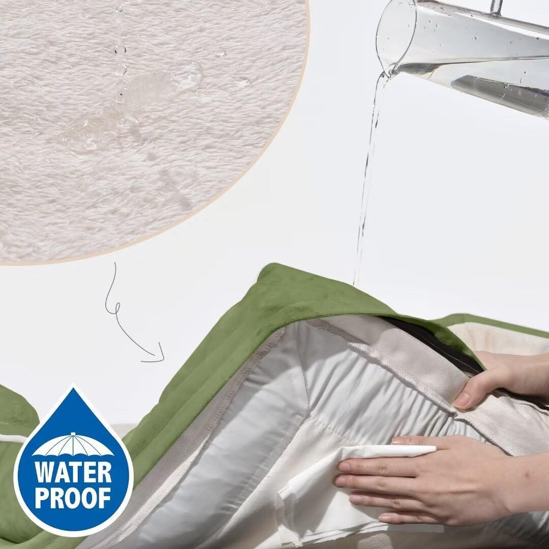 Comfort Expression Orthopedic Bolster Dog Beds Extra Large, XL Dog Beds Waterproof Dogs Beds, Washable Dogs Beds Sofa with Removable Cover & Non-Slip Bottom(X-Large,Light Green)