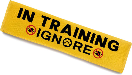 Training Ignore Dog Sleeve - Funny Yellow Leash Wrap Alert Hanging ID Patch Tag, Service Dog Leash Wrap, Pet Birthday Gifts