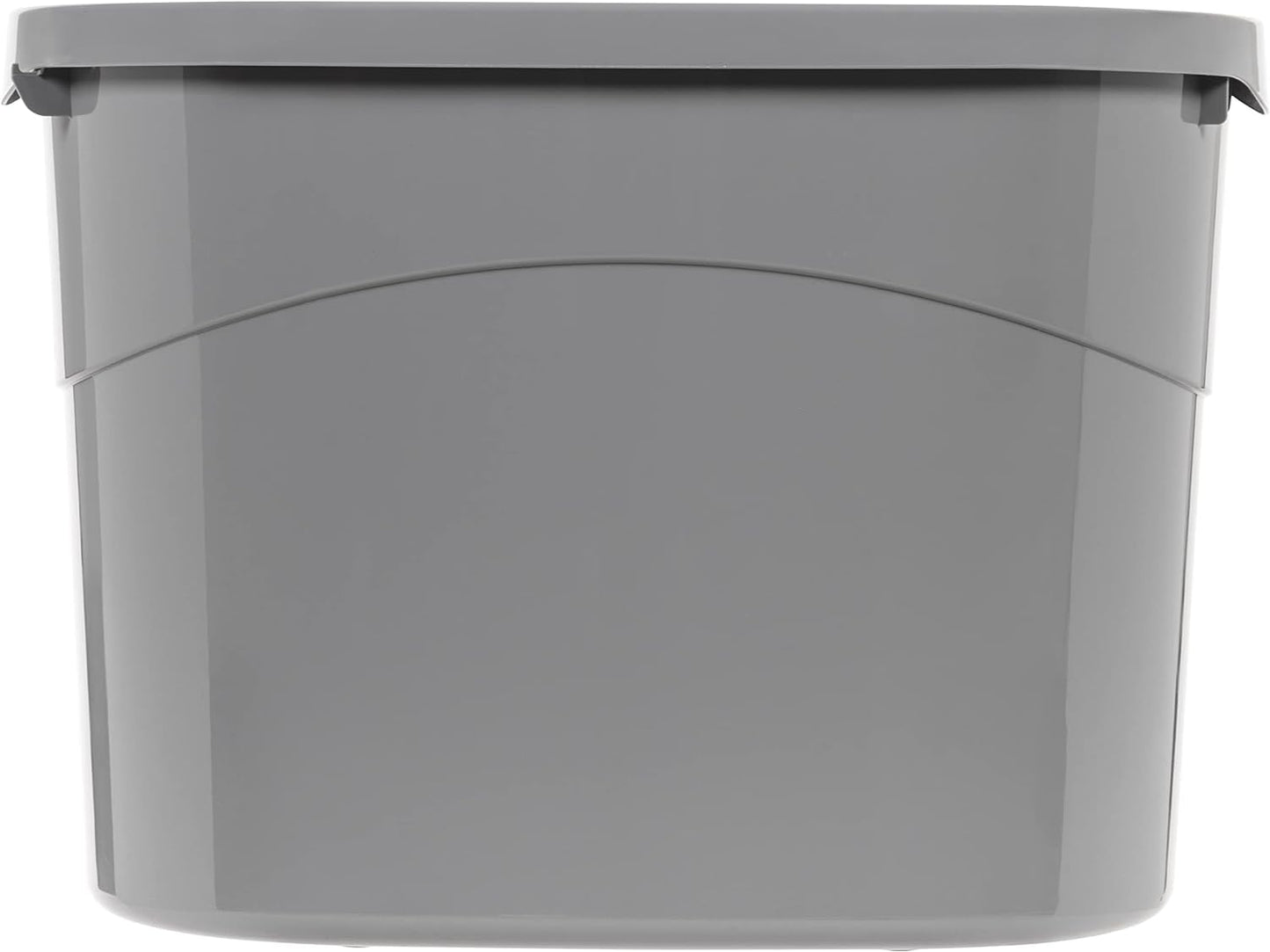 Amazon Basics Large Cat Litter Box with High Sides, Top Entry, Includes Scoop, 20.5 x 14.75 x 14.38 inches, Grey