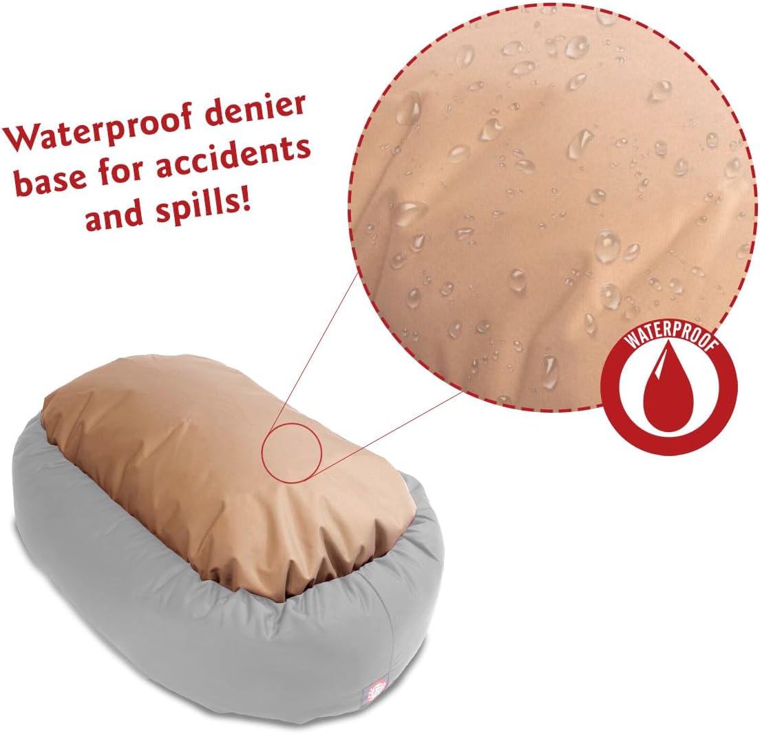 Majestic Pet 32 Inch Suede Calming Dog Bed Washable 32x23x7 (Inch) – Cozy Soft Round Donut Dog Bed with Spine Support for Dogs to Rest Their Head - Pet Bed Medium – Sage