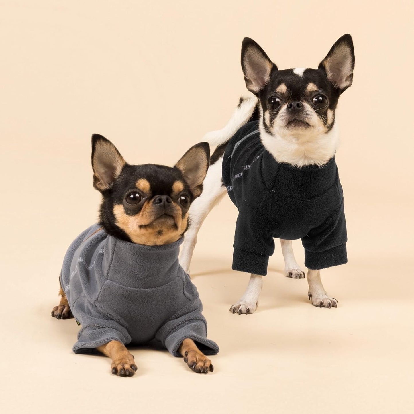 Fitwarm 3 Pack Classic Fleece Sweater, Turtleneck Sweatshirt, Winter Clothes for Small Dogs, Pet Pullover Jumper, Cat Apparel, Black, Grey, White, XXL