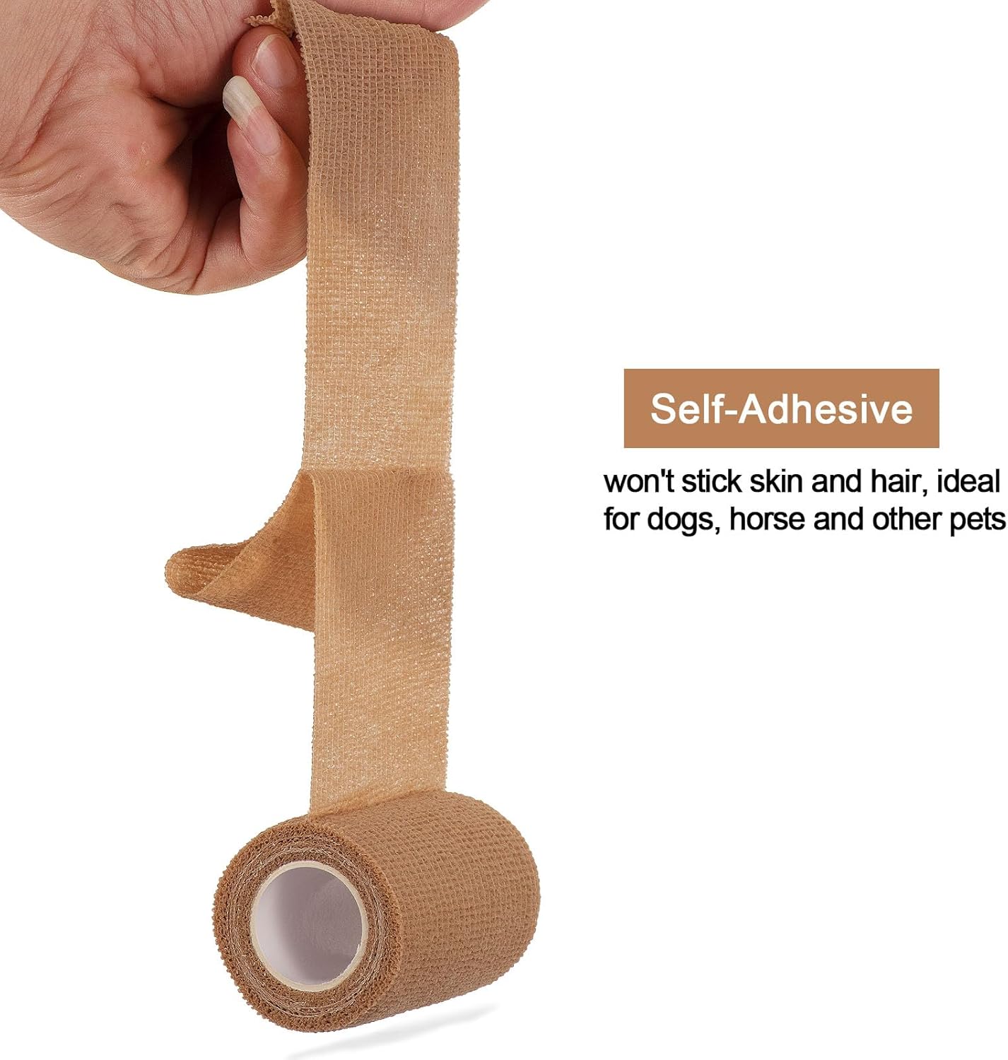 12 Pack Self Adhesive Bandage Wrap 3 inch X 5 Yards Elastic Self Adherent Cohesive Bandage for Ankle Wrist Sports Athletic Tape Pet Vet Wrap for Horses Dog First Aid Tape