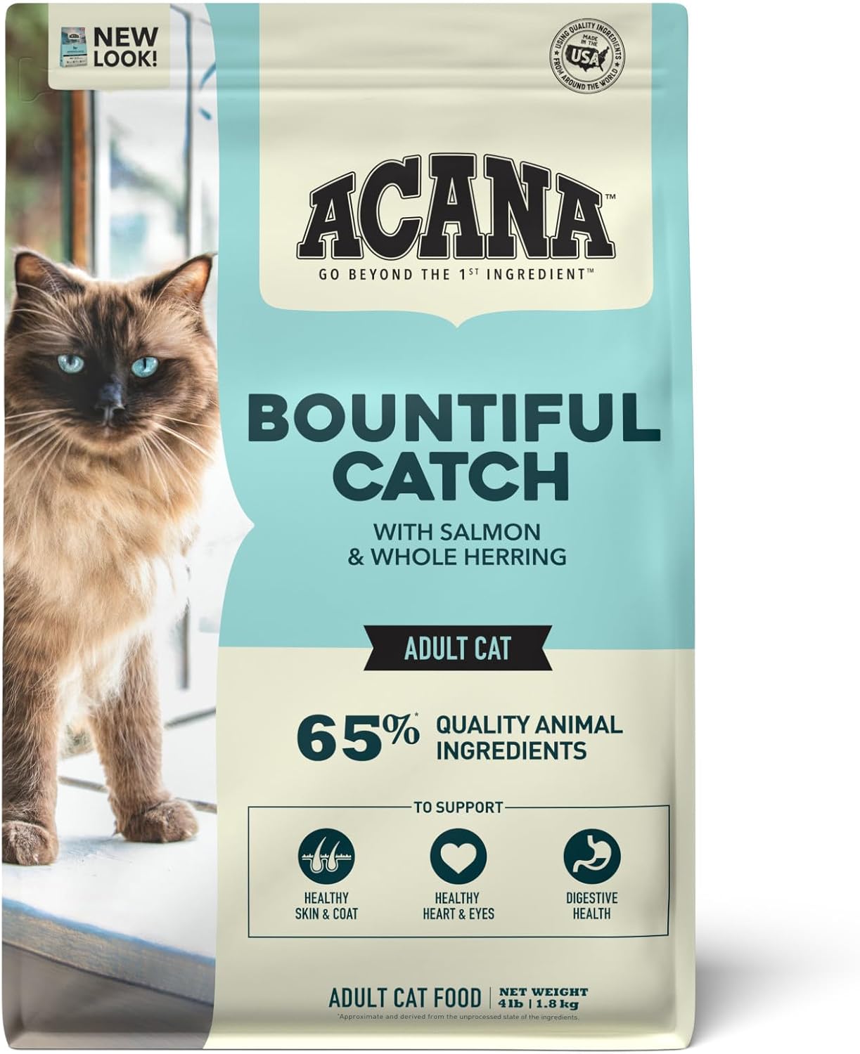 ACANA Dry Cat Food Bountiful Catch Salmon Catfish and Herring 4lb Bag