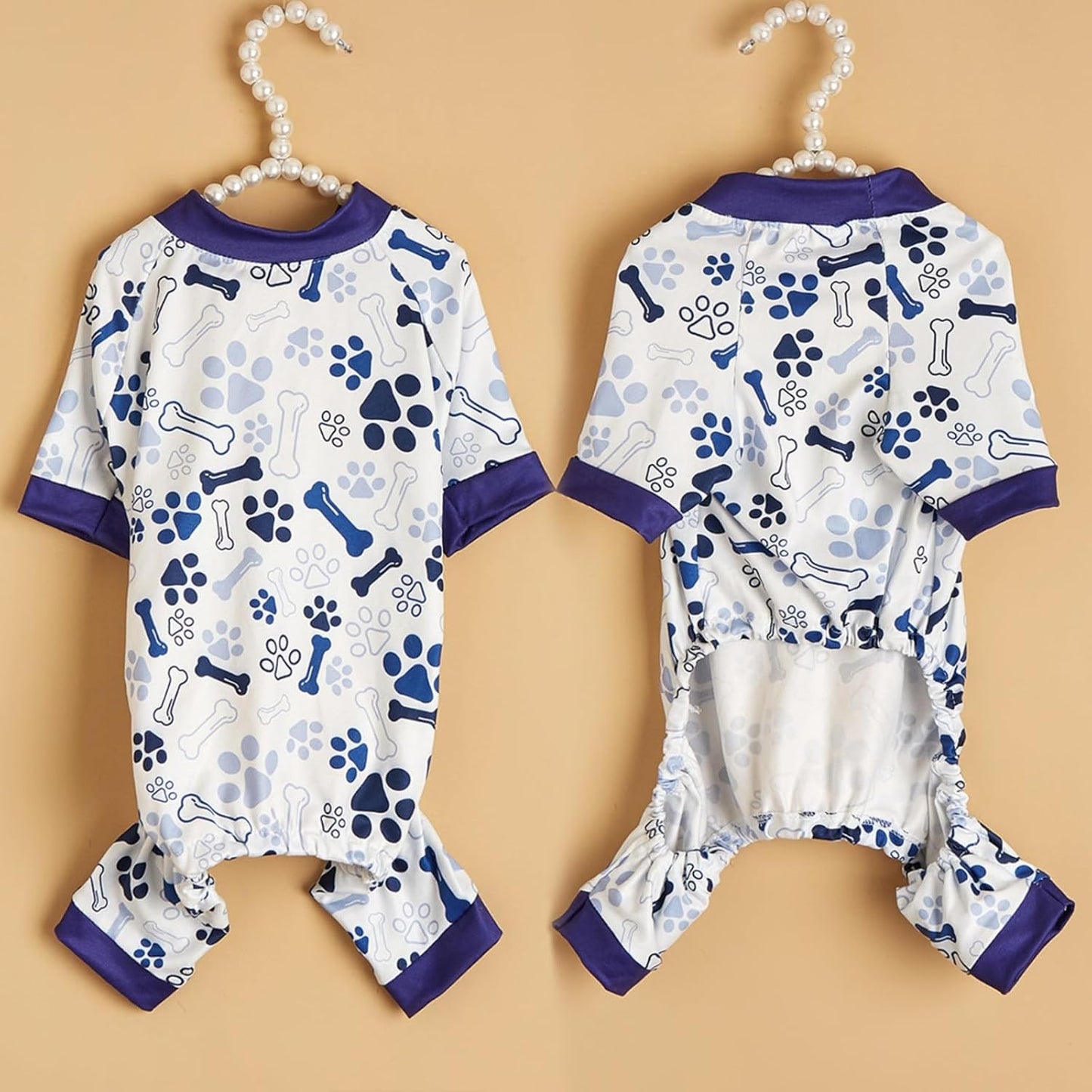 Vet-Approved Dog Pajamas Onesie for Small Dog Clothes - Lightweight Soft Stretchy Puppy Costume - Certified Hypoallergenic Comfort Anxiety-Reducing (Blue,Small)