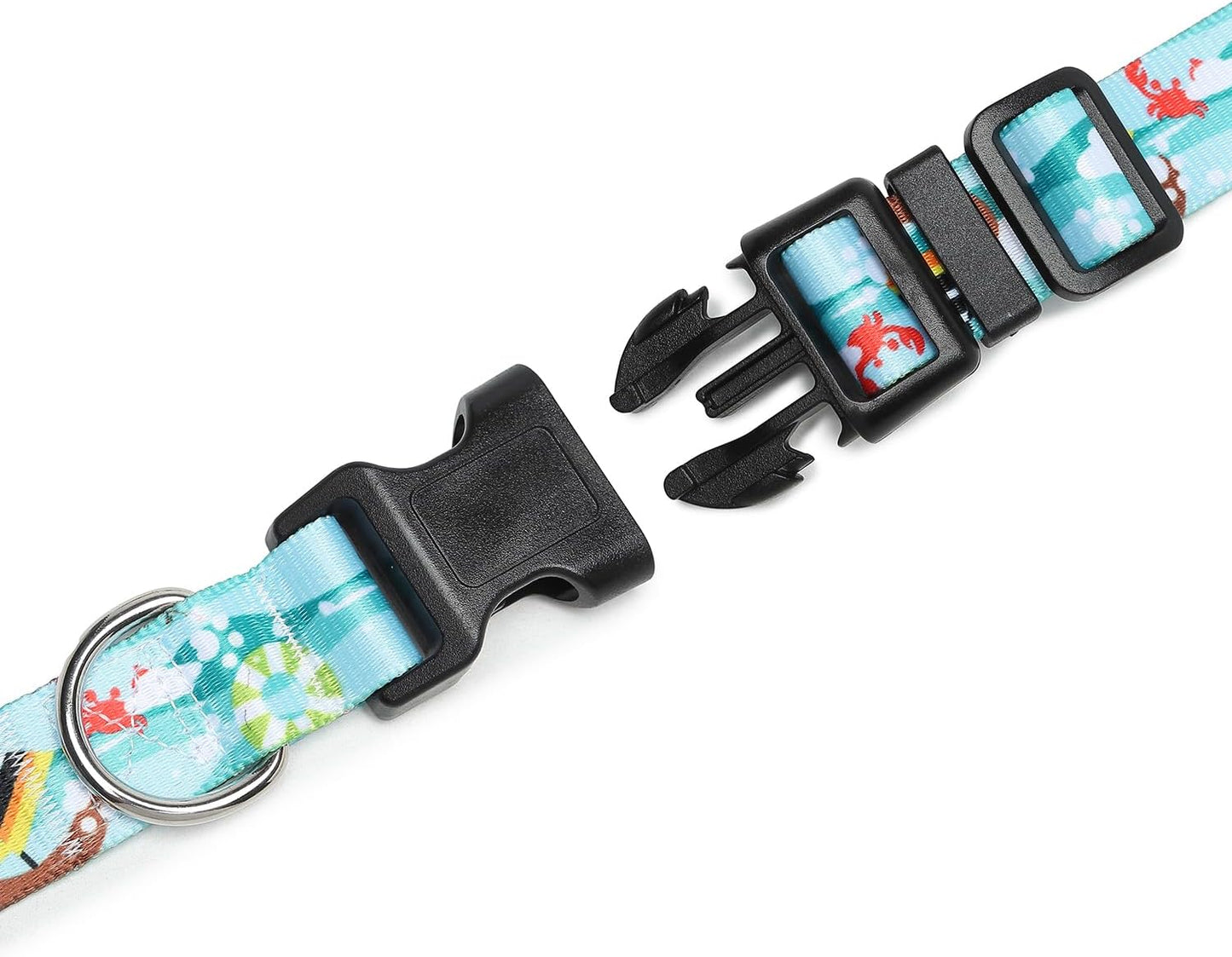 Mercano Adjustable Dog Collar - Special Design Patterns, Soft Nylon Comfortable Durable Pet Collar for Small Medium Large Dogs (L, Sail)