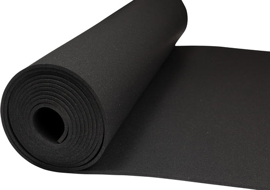 Playsafer Genaflex Rubber Gym Floor Mat, Heavy Duty Commercial Protective Gym Flooring Roll - 8mm Thick (4' X 6', Black)