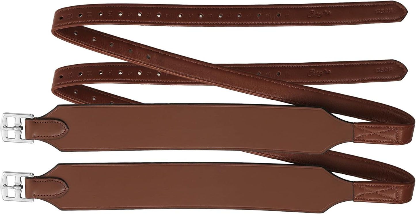 Exion Wide Stability Stirrup Leathers for English Saddles | Premium Cowhide Leather | Enhanced Leg Stability & Comfort | Sizes: 48" to 62"