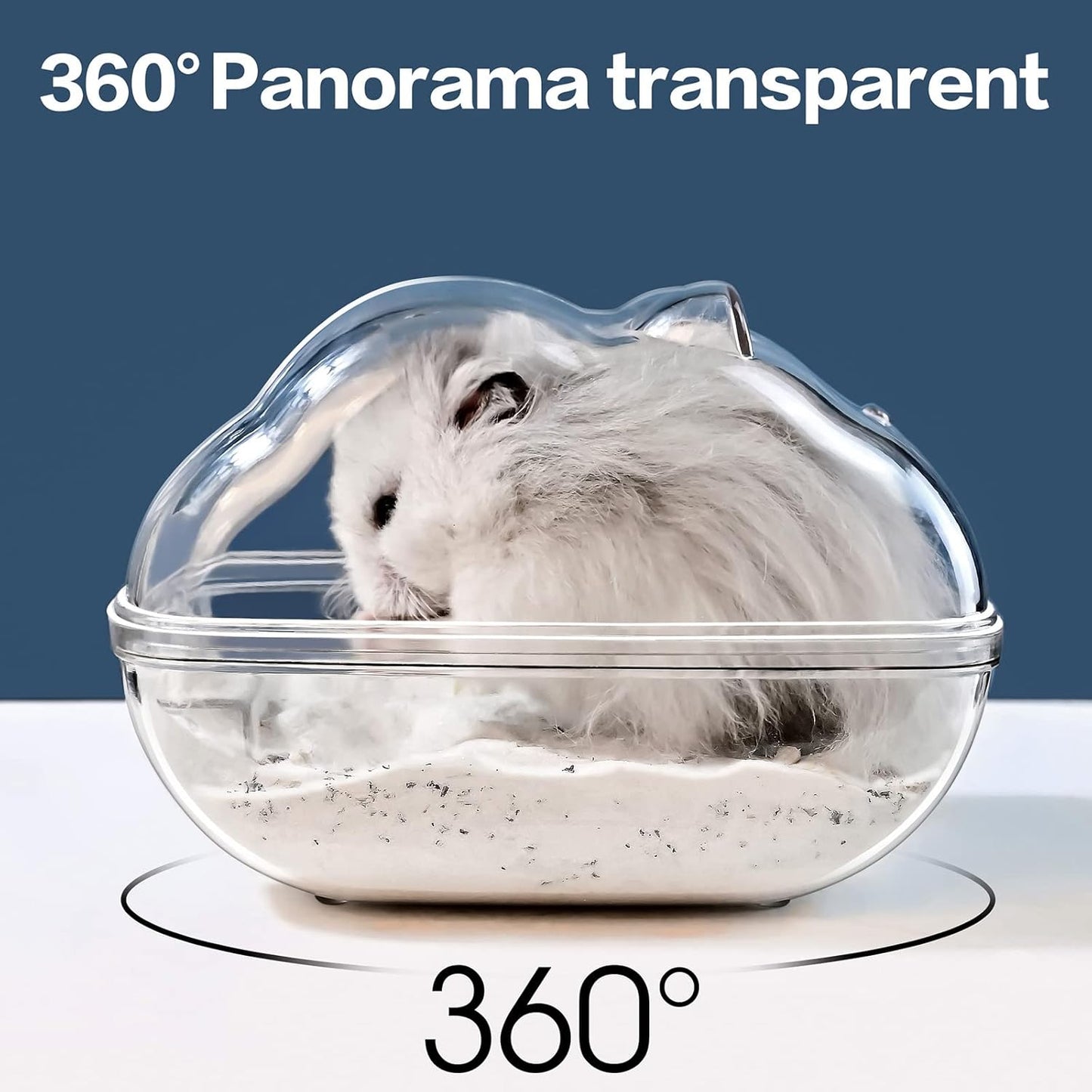 Hamster Bathtub,Hamster Bathroom,Small Animal Habitat Décor,Sand Bath Container Transparent Beds,Hamster Bed,Ice Bathtub,Sleep Pad Nest,Sand Bath Box for Cage Accessories（M）