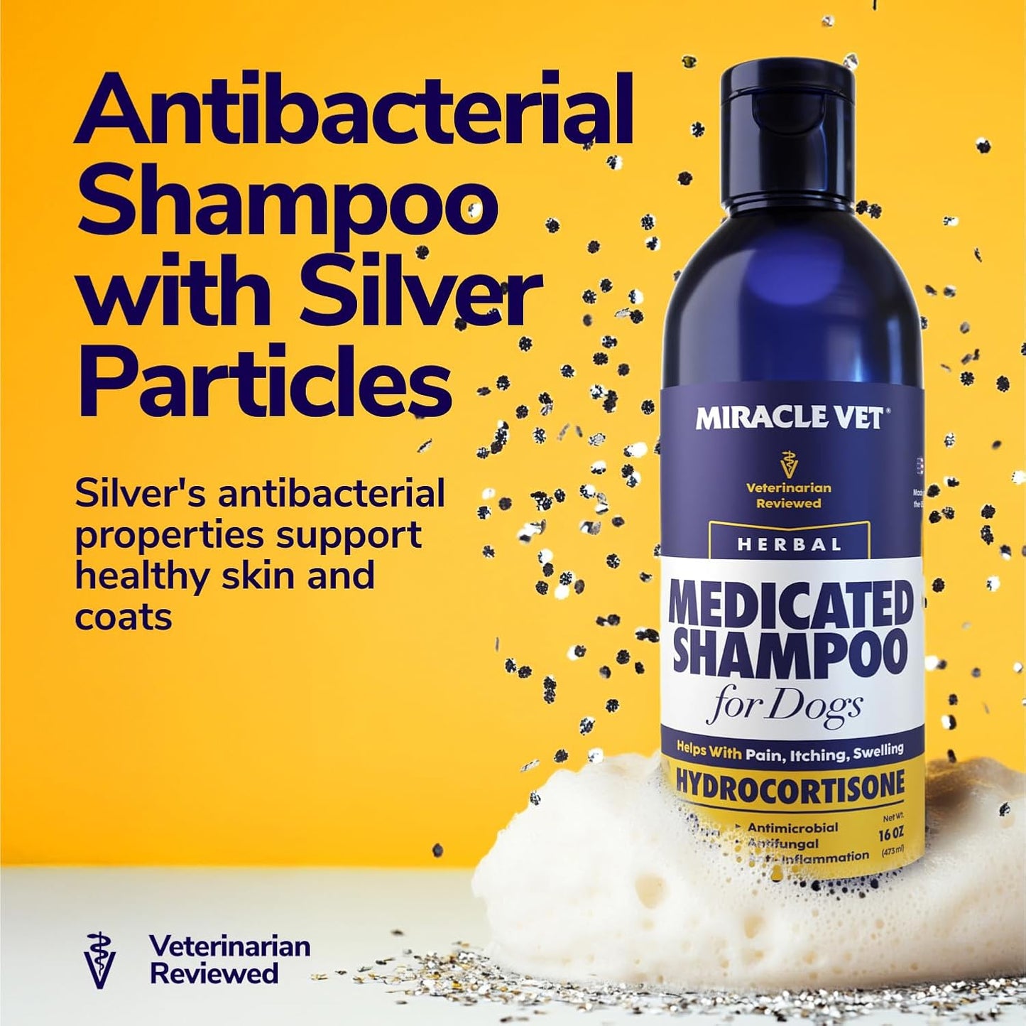 Medicated Dog Shampoo for Itchy Skin Relief - Yeast Infection Treatment for Dogs & Dog Allergy Relief Hot Spot Treatment - Hydrocortisone Antifungal Shampoo (16 oz)