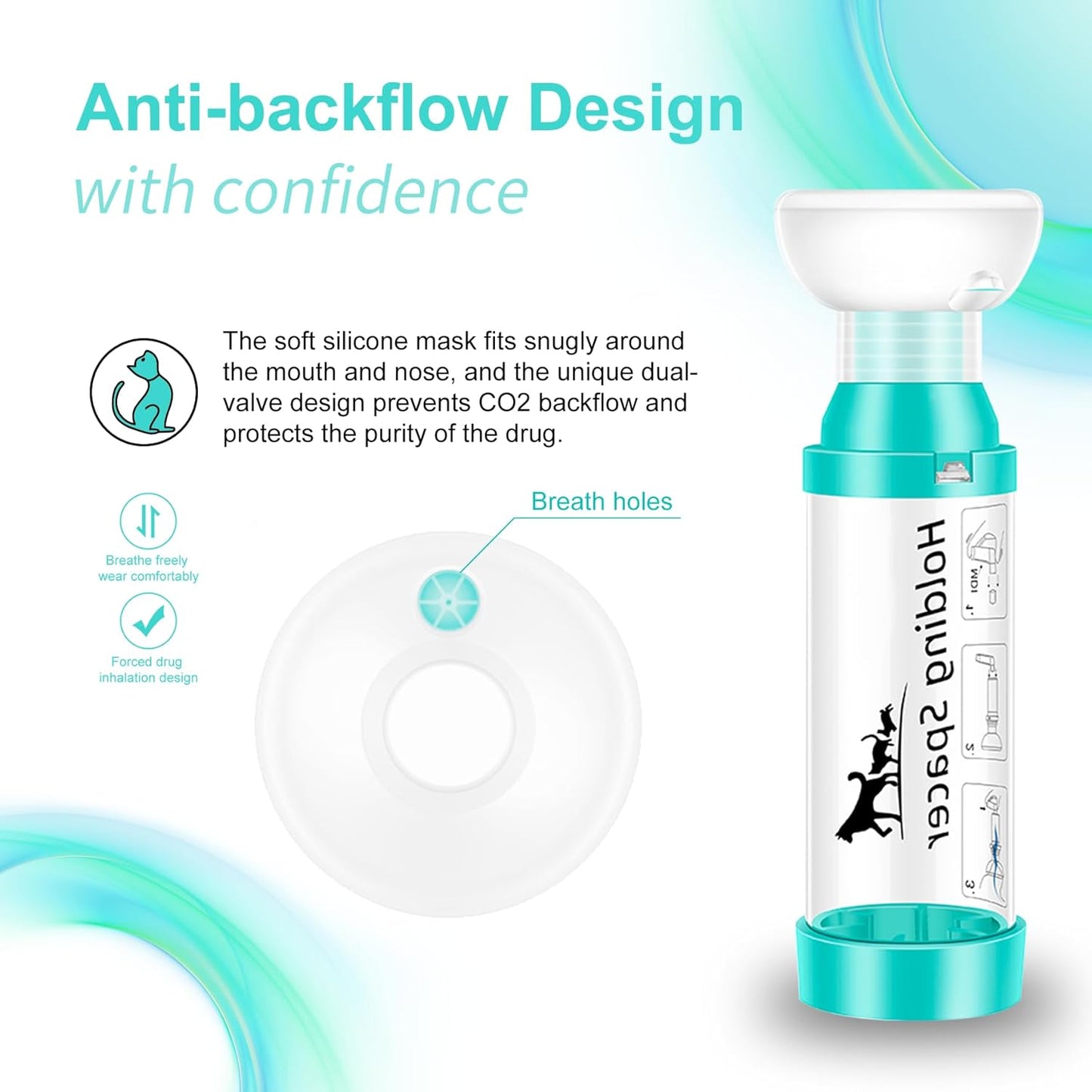 Cats Aerosol Chamber Inhaler Spacer for Cats and Kittens with Breathing and Delivering Medication