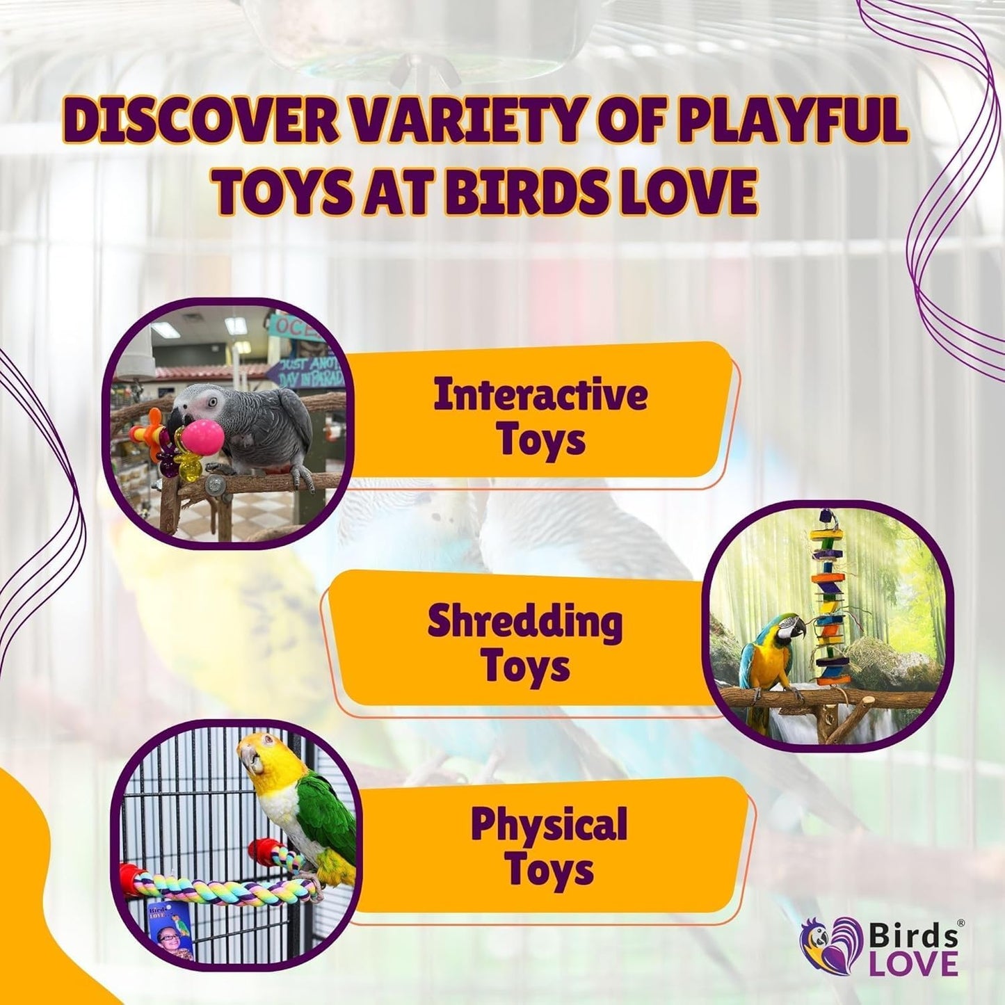 Birds LOVE Wood Stars & Leather Toy for Bird Cage Stand or Playgym, Bird Toys for Small to Medium Parrots, Sun Conures, Green Cheeked Conures, Quakers, Parakeets, Caiques, Cockatiels, African Senegals
