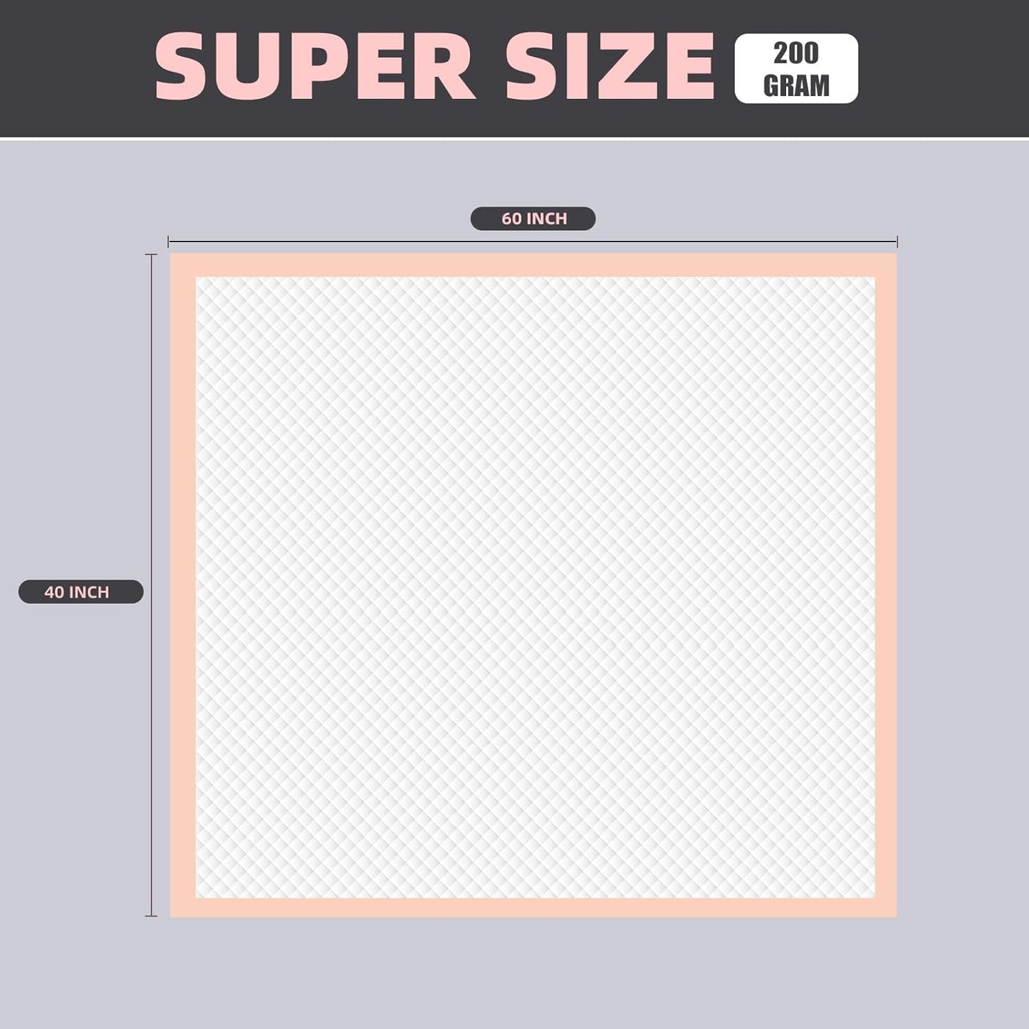 MKISS Oversized Bed Pads 40" x 60"(20 Counts), Heavy Duty Ultra Absorbent Underpads, Chucks Pads Disposable for Adults, Children, Babies, Elderly and Pets