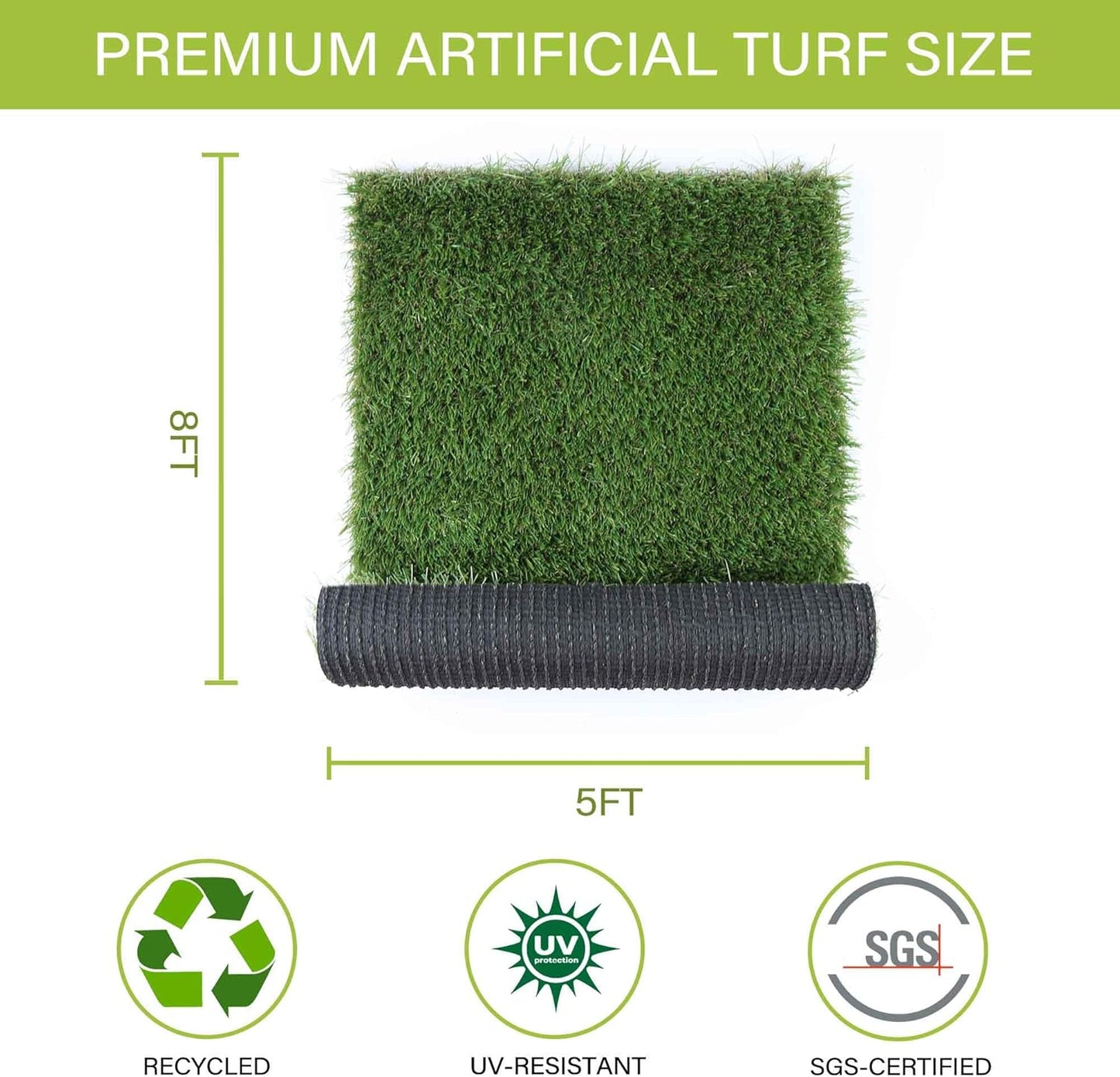 Dog Pee Grass, Artificial Grass for Dogs, Fake Grass for Dogs Potty Training, Extra Large Dog Pads 5x8ft , Housebreaking Supplies, Indoor Outdoor Turf Grass, Washable Reusable