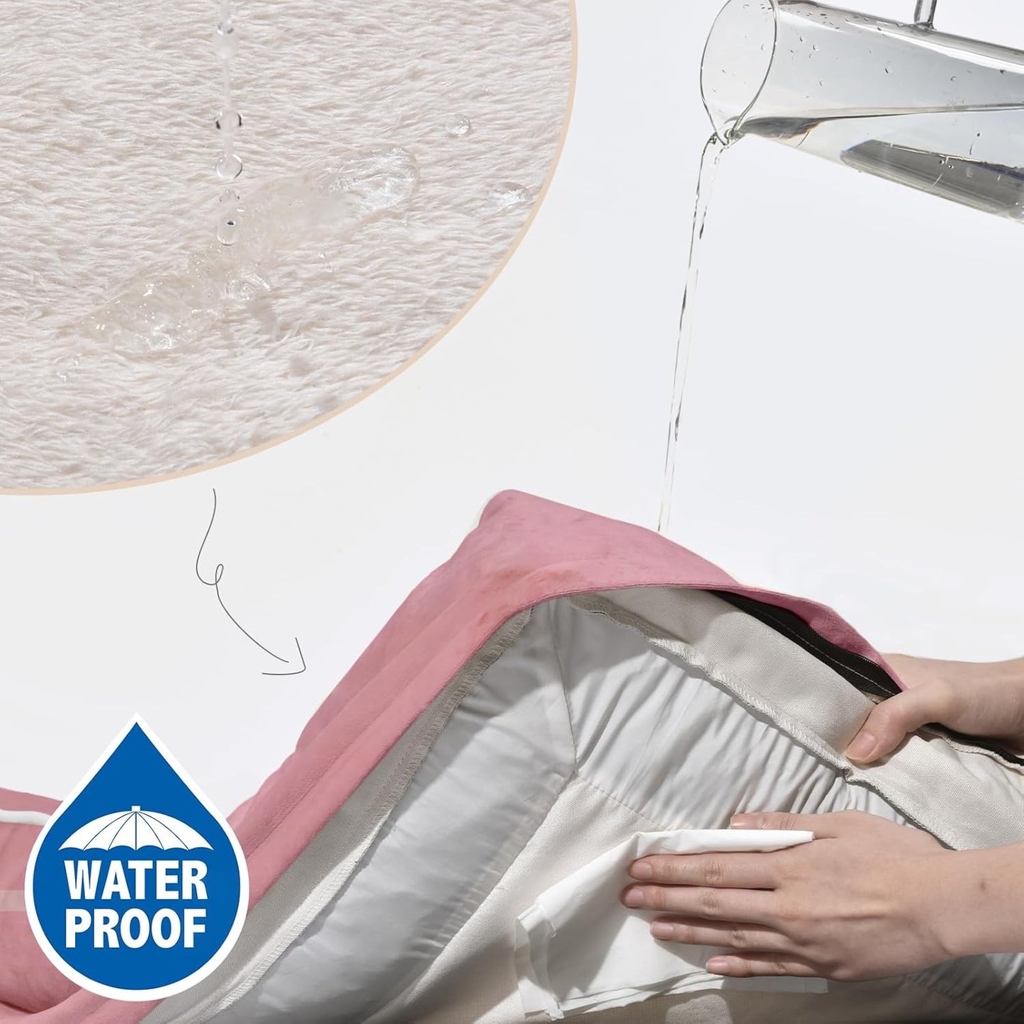 Comfort Expression XXL Orthopedic Dog Beds, Waterproof Orthopedic Foam Extra Large Dog Beds, Washable Pet Sofa Couch with Removable Cover & Non-Slip Bottom(XX-Large,Pink)