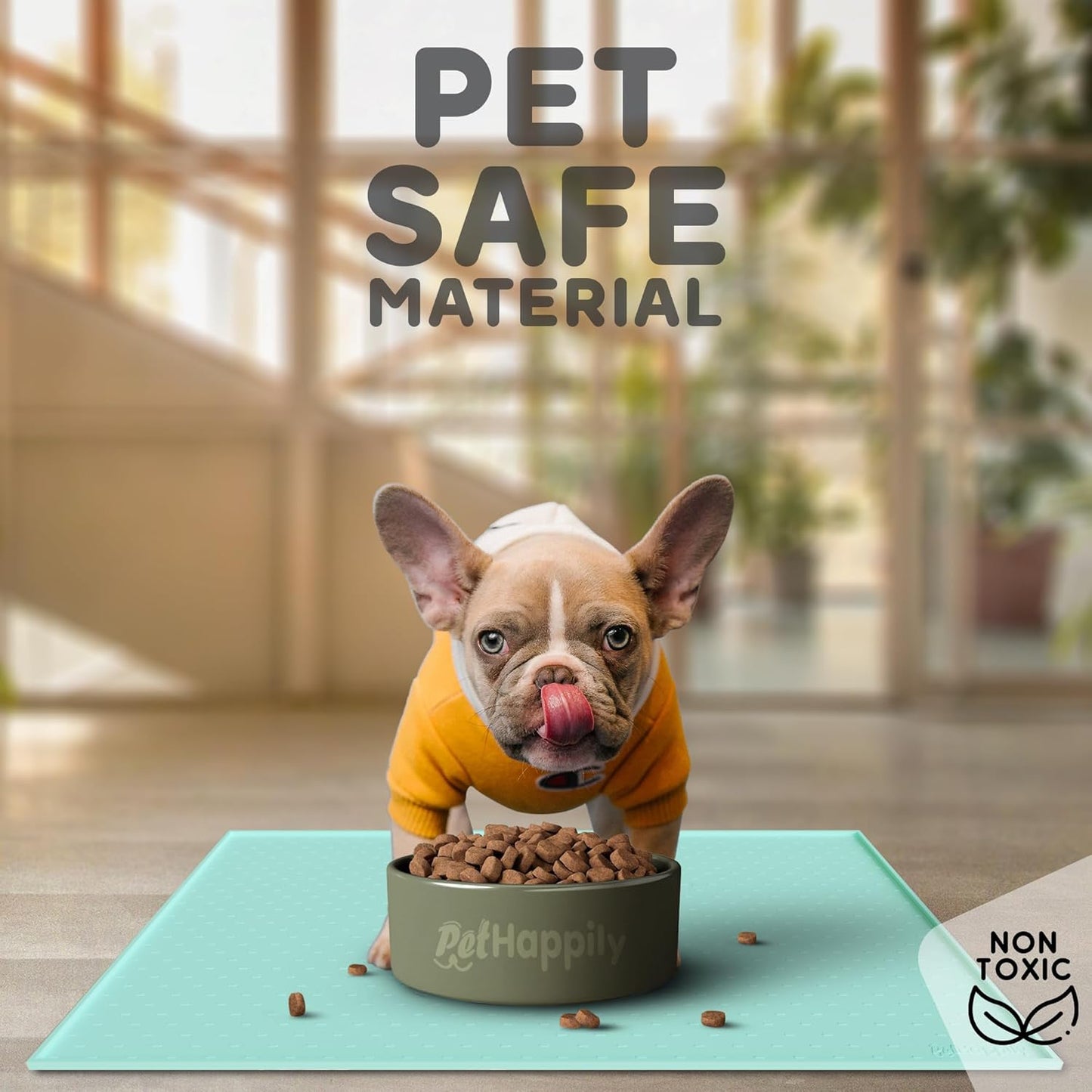 Dog Food Mat - 28x18 Raised Edges Dogs Mat for Food and Water Prevent Spill, Waterproof Cat Food Mats Protect Floors, Easy Clean Dog Bowl Mats for Food and Water, Silicone Pet Feeding Placemats