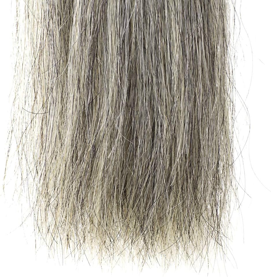 Horse Tail Extensions with Braided Horsehair Loop, Blunt Cut Bottom, 34-36 inches Long and 1 lb Weight (Med Gray)