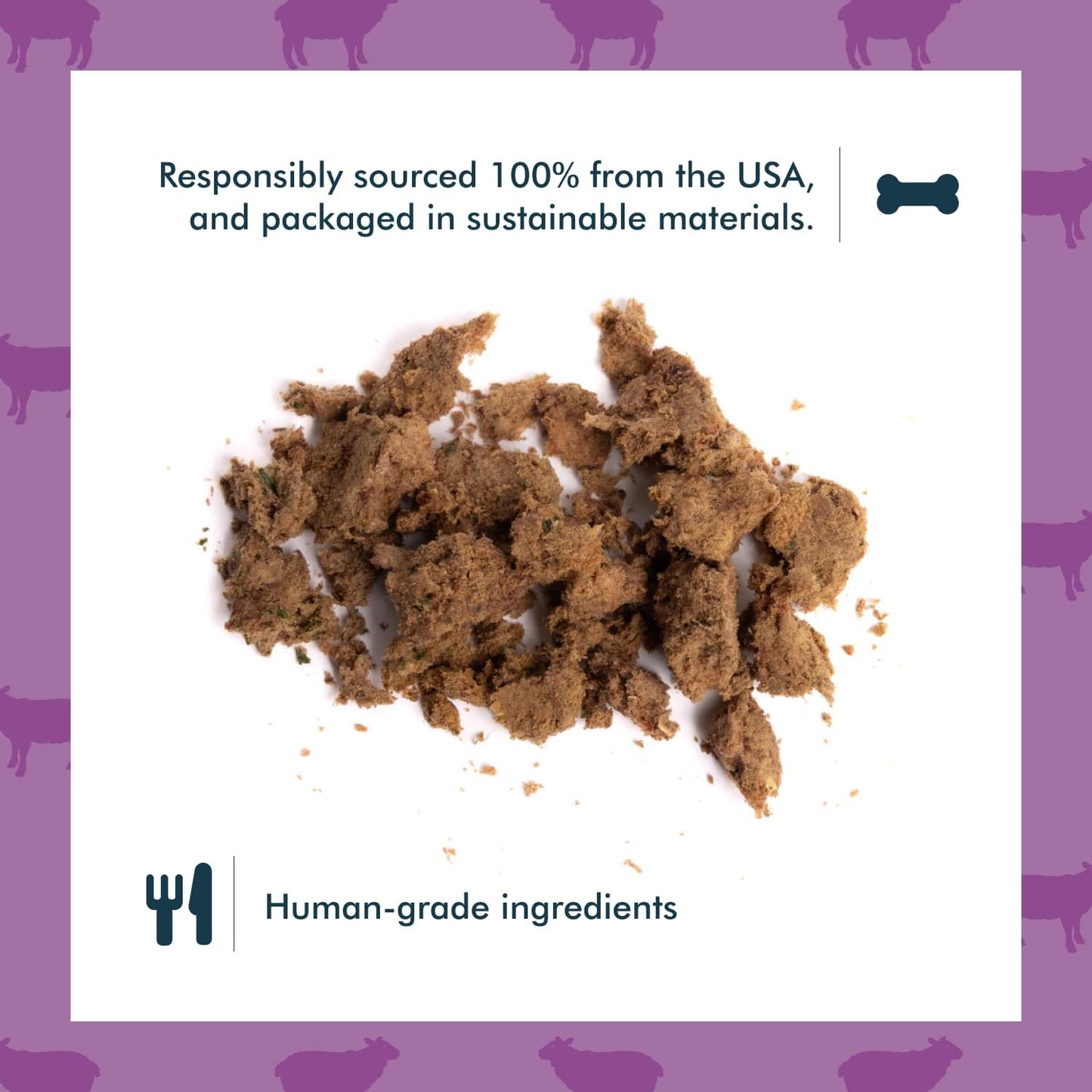 King Lou Pets - Human Grade Raw Food for Dogs and Cats - Complete Meal for Pets - Freeze Dried Lamb Recipe - 14oz