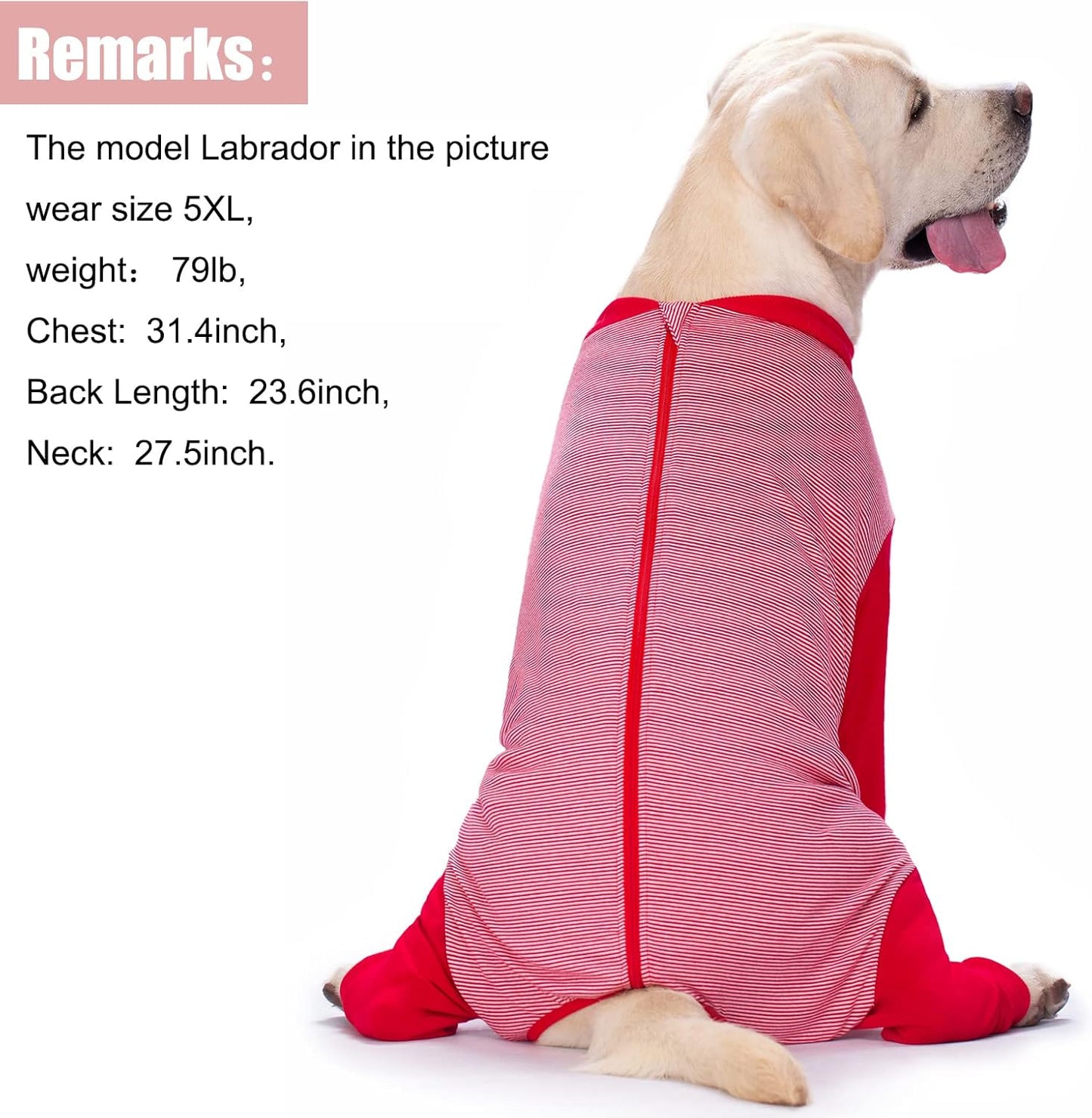 Yeapeeto Dog Onesie Surgery Recovery Suit for Large Medium Bodysuit Dogs Pajamas PJS Full Body for Shedding, Prevent Licking, Wound Protection, Cone Alternative (3XL, Red)