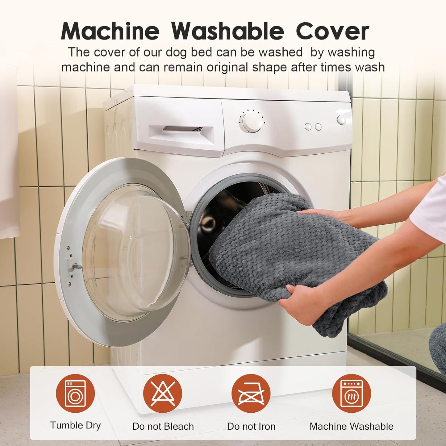 Orthopedic Dog Bed, 3 Inch Memory Foam Dog Beds for Large Dogs, Washable Removable Cover, Nonskid Bottom, Waterproof Pet Couch for Indoor, Outdoor or Car Use, 36x27 Inches L Dark Grey