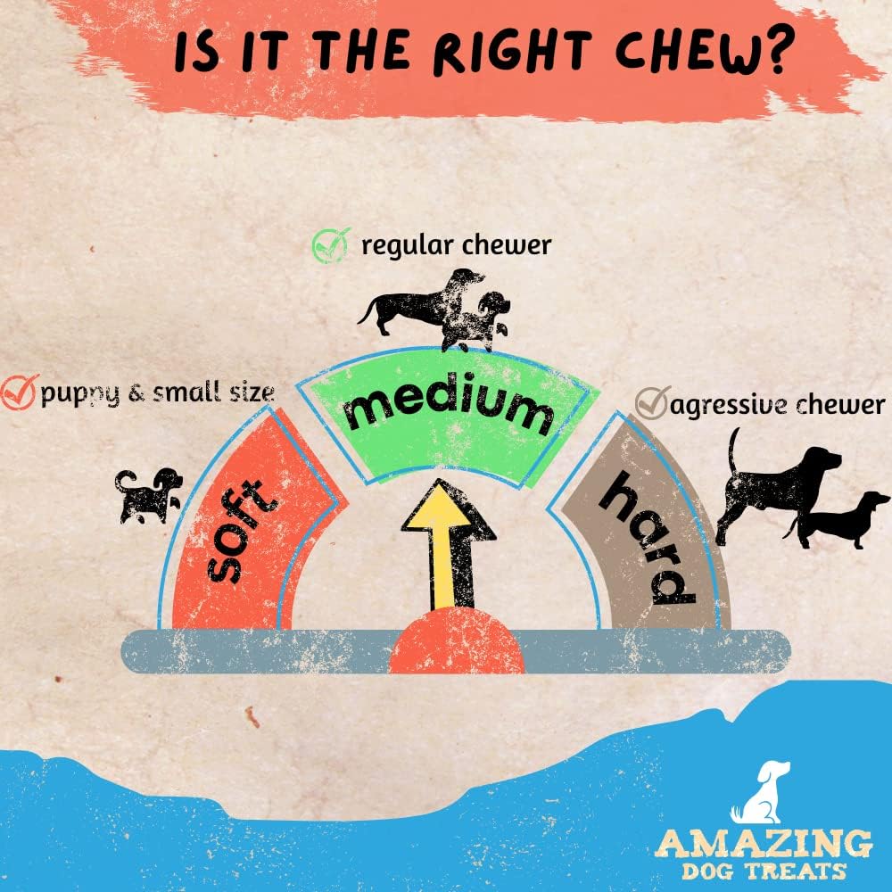 Amazing Dog Treats - Mega Thick Beef Lung Jerky Rewards | 100% Natural, High-Protein, Low-Fat, Grain-Free | (10 Pc/Pk)