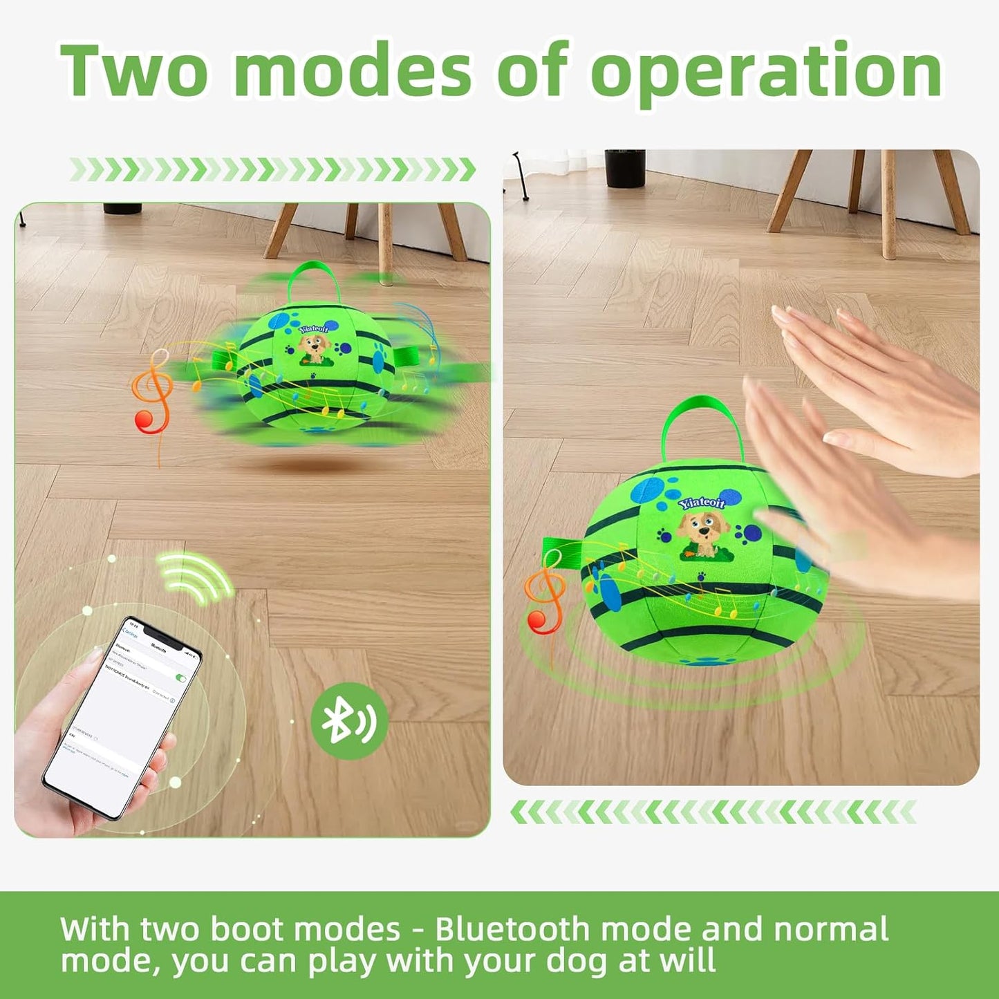 Interactive Dog Toys,Remote Control Dog Balls with Jumping, Rolling & Moving Functions - Includes a Vibrating Dog Ball and Durable Chew Fabric for Safe Play (4.53")