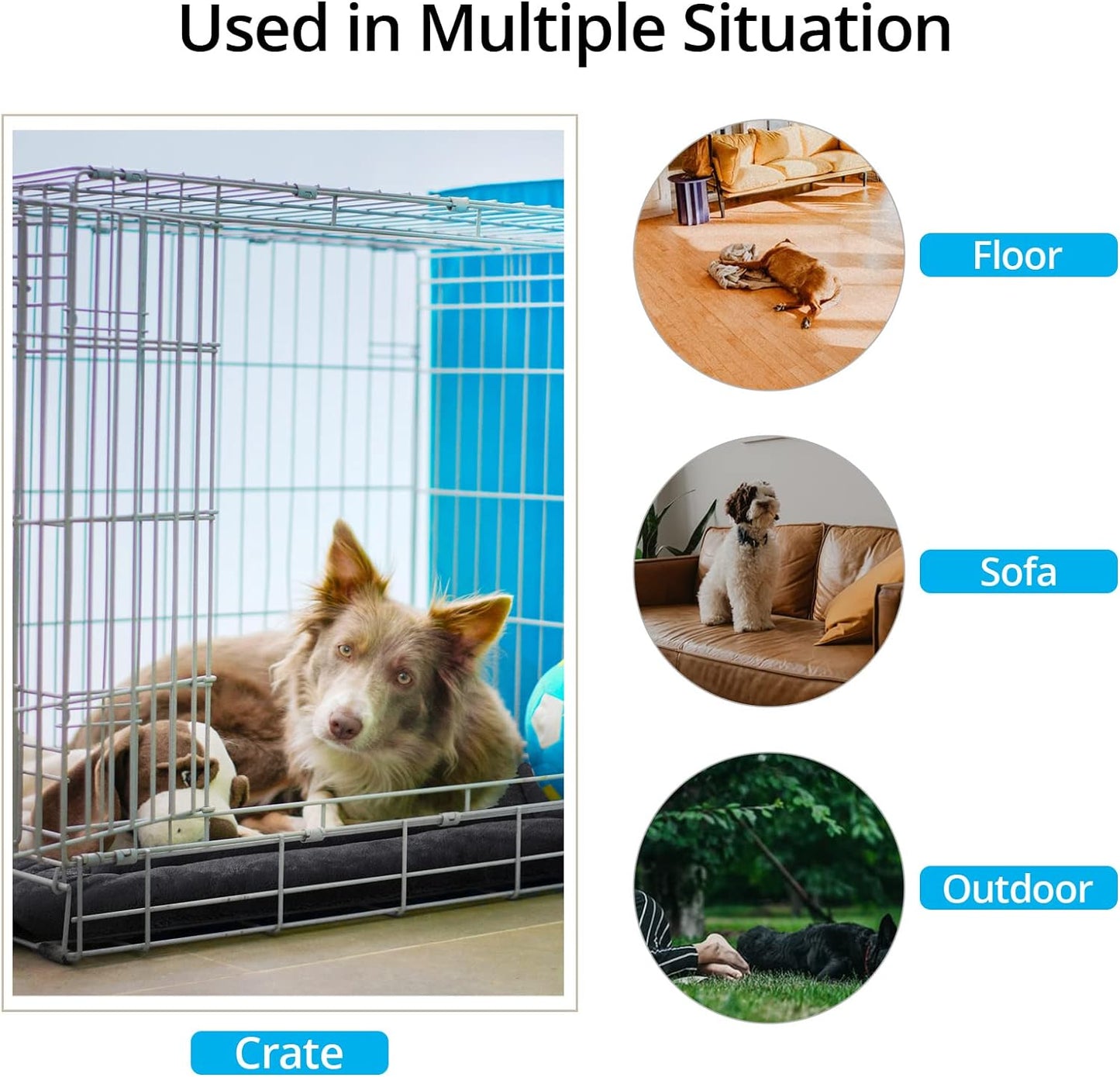 Extra Small Dog Bed - Soft Crate Pad, Washable & Anti-Slip, Dark Gray, 22 inch