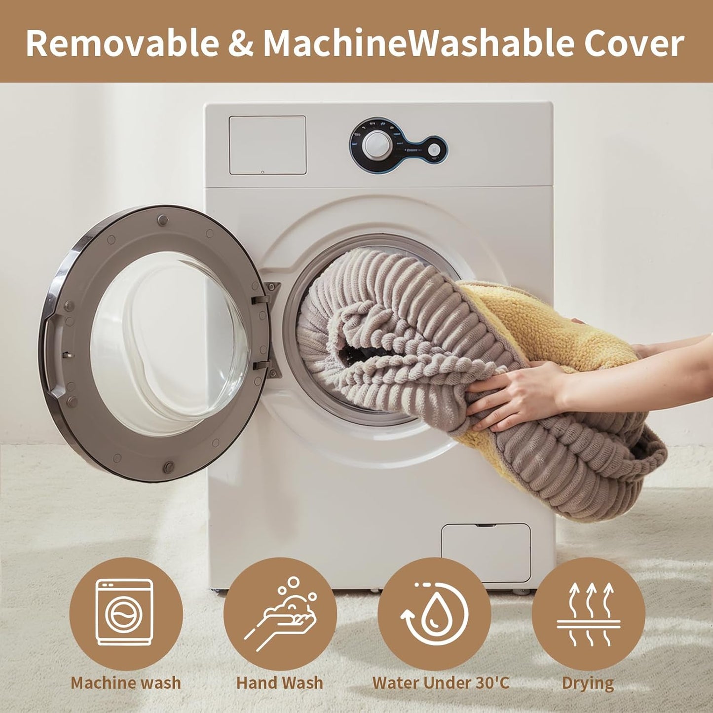 Orthopedic Dog Bed for Medium Dogs Breeds, High Density Egg Crate Foam Dog Sofa Beds,Oval Kennel Bed, Pet Couch Bed with Four Sided Bolster, Removable Washable Cover& Non-Slip Bottom