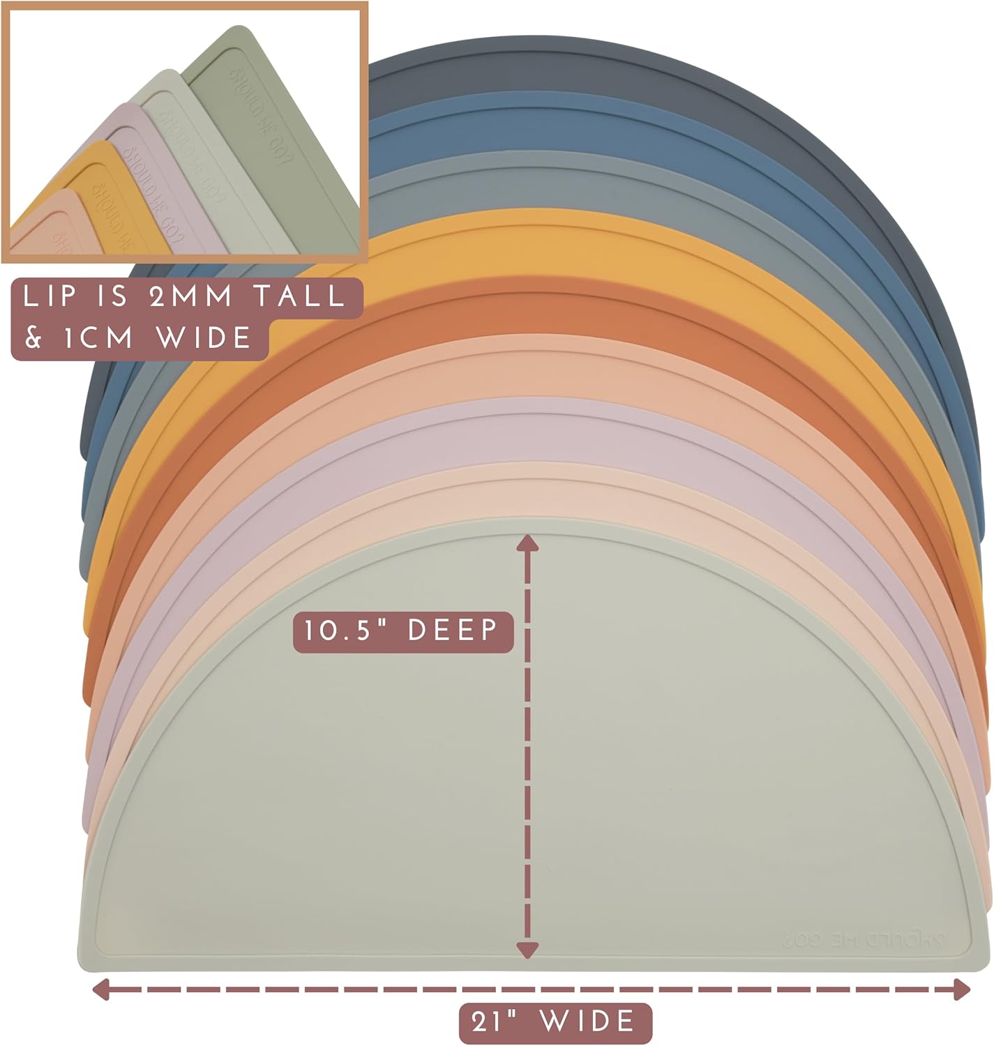 Waterproof Silicone Pet Food Mat - Non-Slip, Spill-Proof Feeding Mats for Floors, Raised Edge Design, Easy-to-Clean Mat for Dog & Cat Bowls, 21" Across x 10.5" Deep, Medium-Terracotta