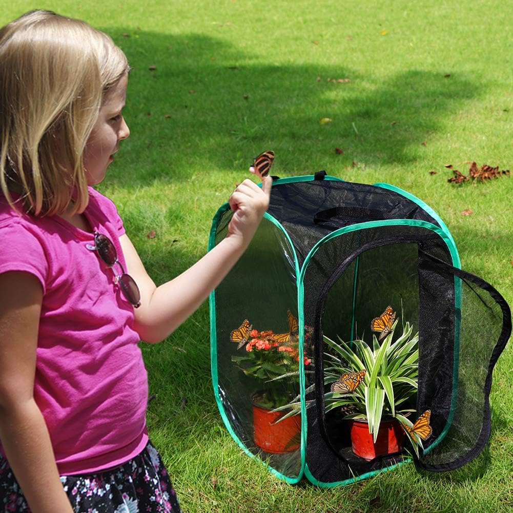 RESTCLOUD Insect and Butterfly Habitat Cage Terrarium Pop-up 23.6 Inches Tall