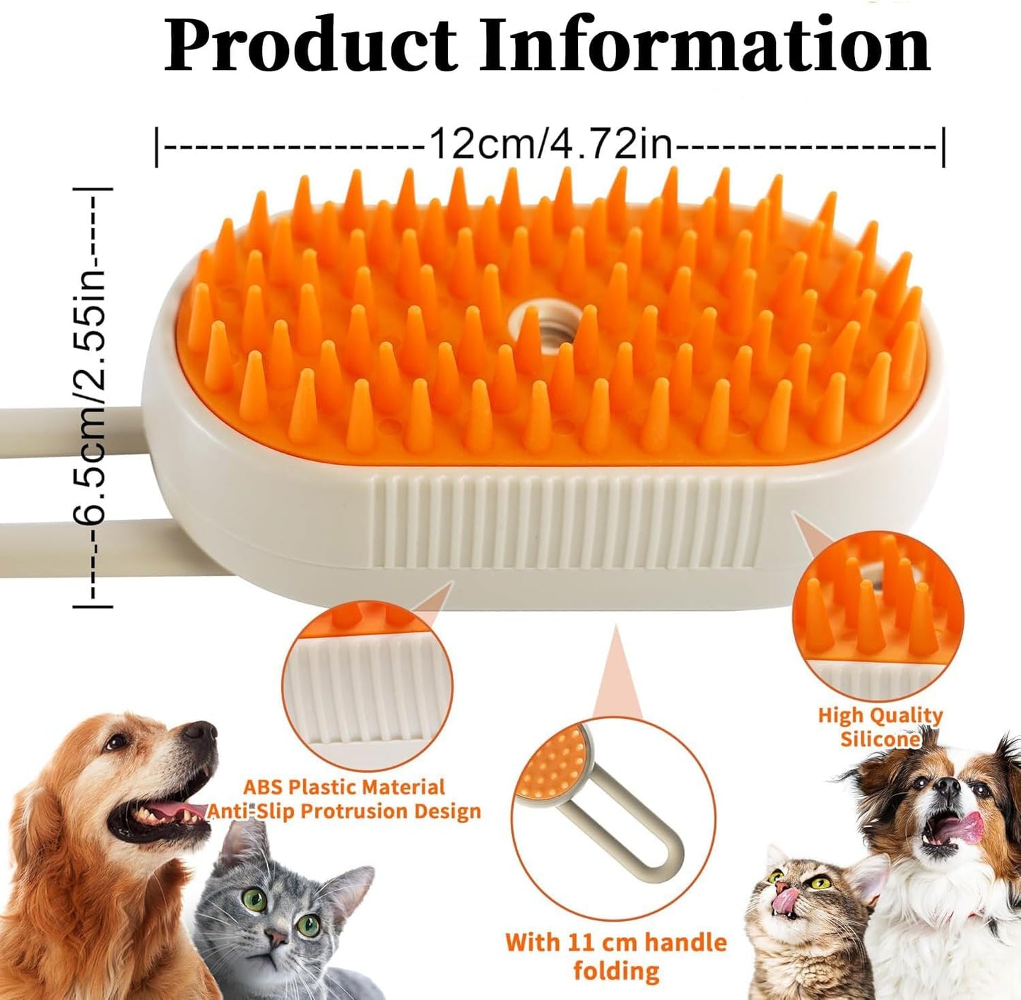 4-in1 Cat Steam Brush for Shedding & Grooming, Spray Hair Removal Comb with 2 Waterless Shampoo, Cat Brush for Massage, Pet Grooming Comb Hair Removal Tool for Cats and Dogs