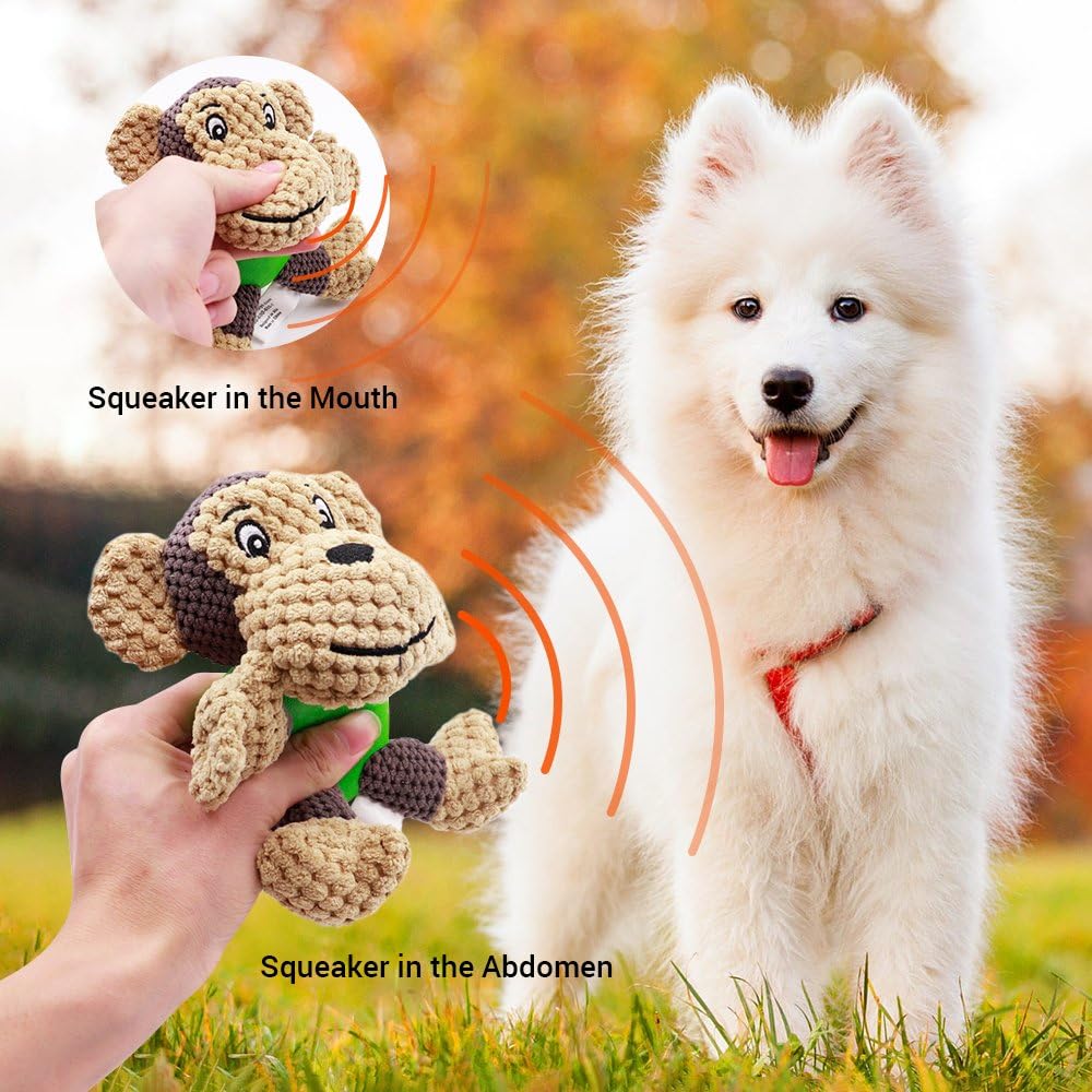 Raffaelo Dog Toys, Puppy Toys, Stuffed Teething Cleaning Chew Toys, Plush Interactive Dog Toys to Keep Them Busy with Squeaky, Training Reward Gift - (5.9-6.3")
