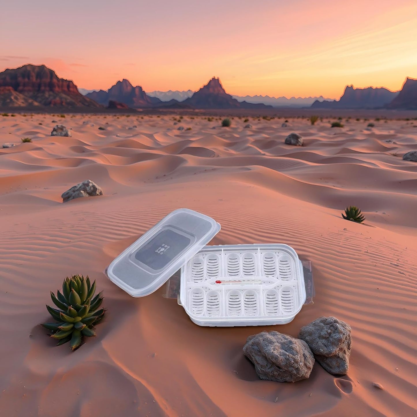 Zerodis Reptile Breeding Box, Plastic Incubator with Transparent Lid for Hatching Gecko, Lizards, Lions Mane, Reptiles