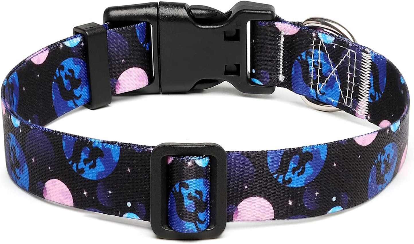 Mercano Adjustable Dog Collar - Special Design Patterns, Soft Nylon Comfortable Sturdy Pet Collar for Small Medium Large Dogs (XS, Night Sky)