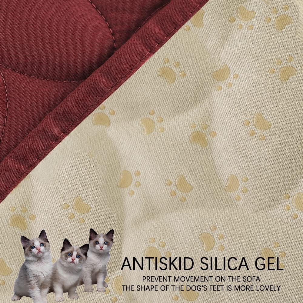 Ameritex Pet Bed Cover Dog Bed Blanket for Sofa and Furniture Waterproof New Pattern Design (40x50 Inch, Burgundy)