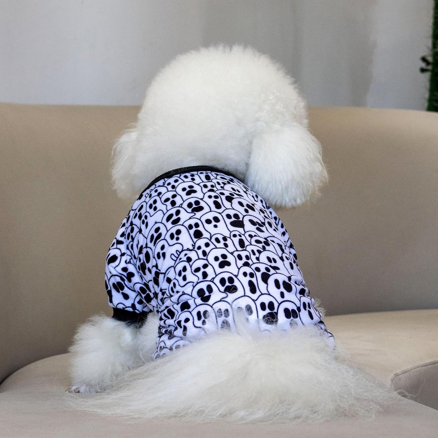 CuteBone Small Dogs Outfit Soft Puppy Onesies Pjs Halloween Dog Pajamas Pet Coat Cat Apparel Comfy Doggie Jumpsuit Bodysuit for All Seasons P300M