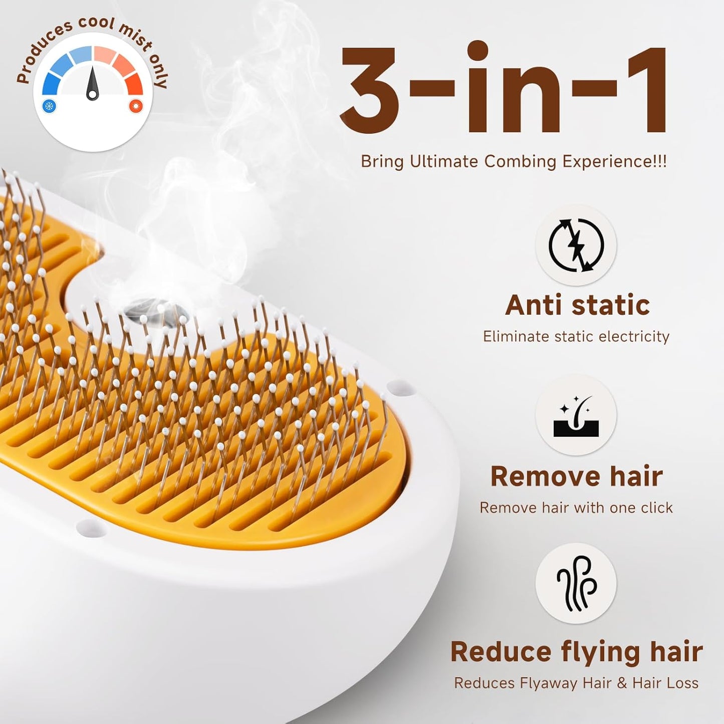 Pet Steam Brush for Dog & Cat–Pet comb leave-in serum