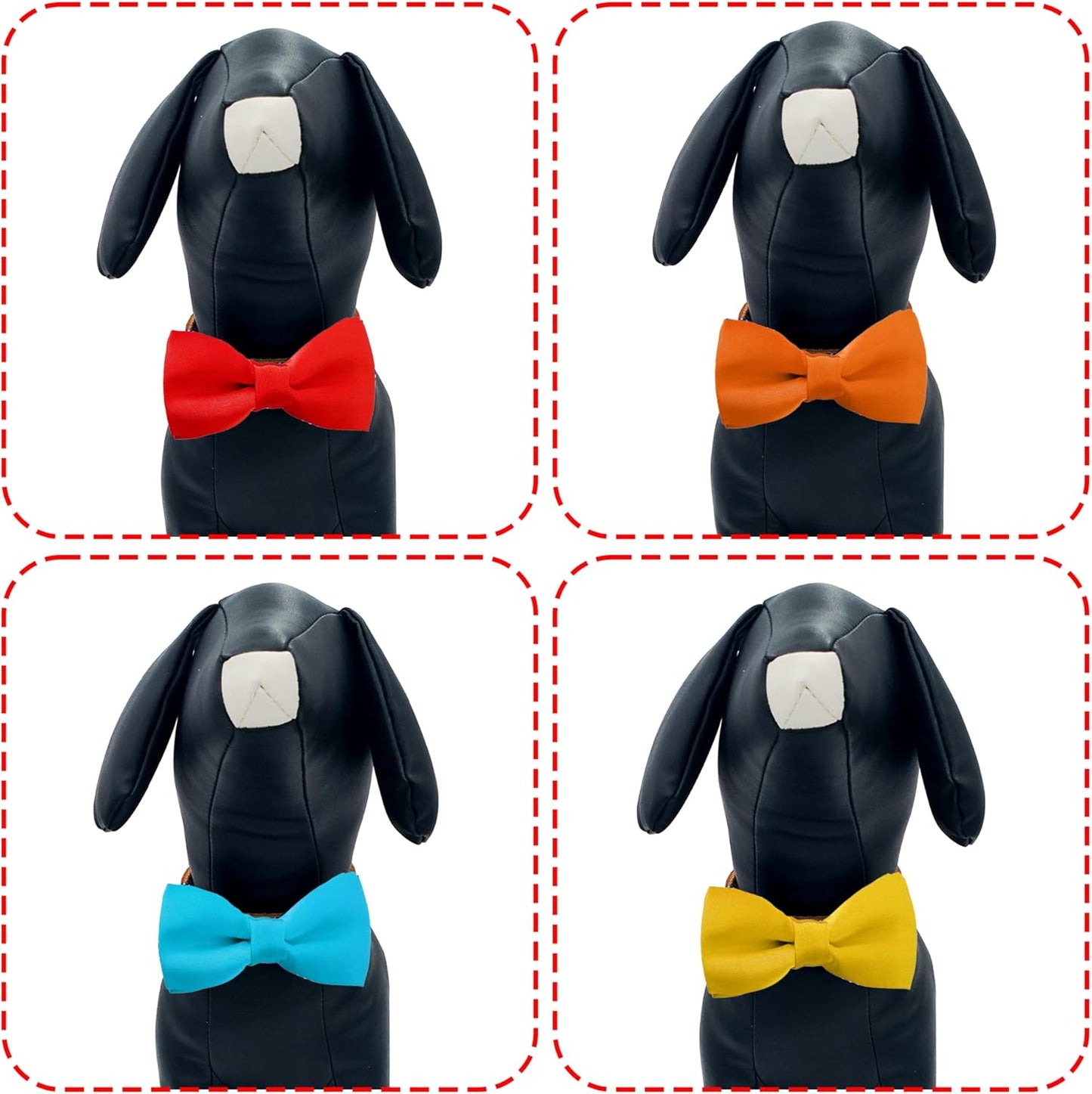 PET SHOW 12 Colors Plain Small Dogs Collar Embellishment Attachment Bow Ties Puppies Cats Collar Charms Accessories Slides Bowties for Birthday Wedding Parties Assorted Pack of 12