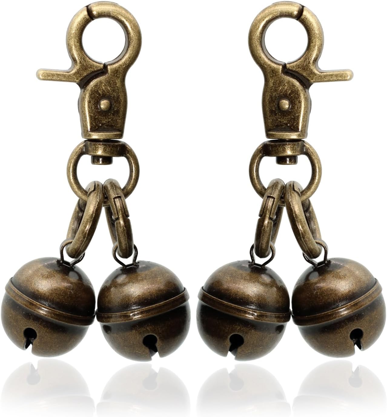 Copper Bells for Dog Collars with Snap Clips - Made of Pure Copper for Dogs/Cat - Clear Sound & No Rust - Save Birds Wildlife, Know Where Your Pet Christmas Sounds