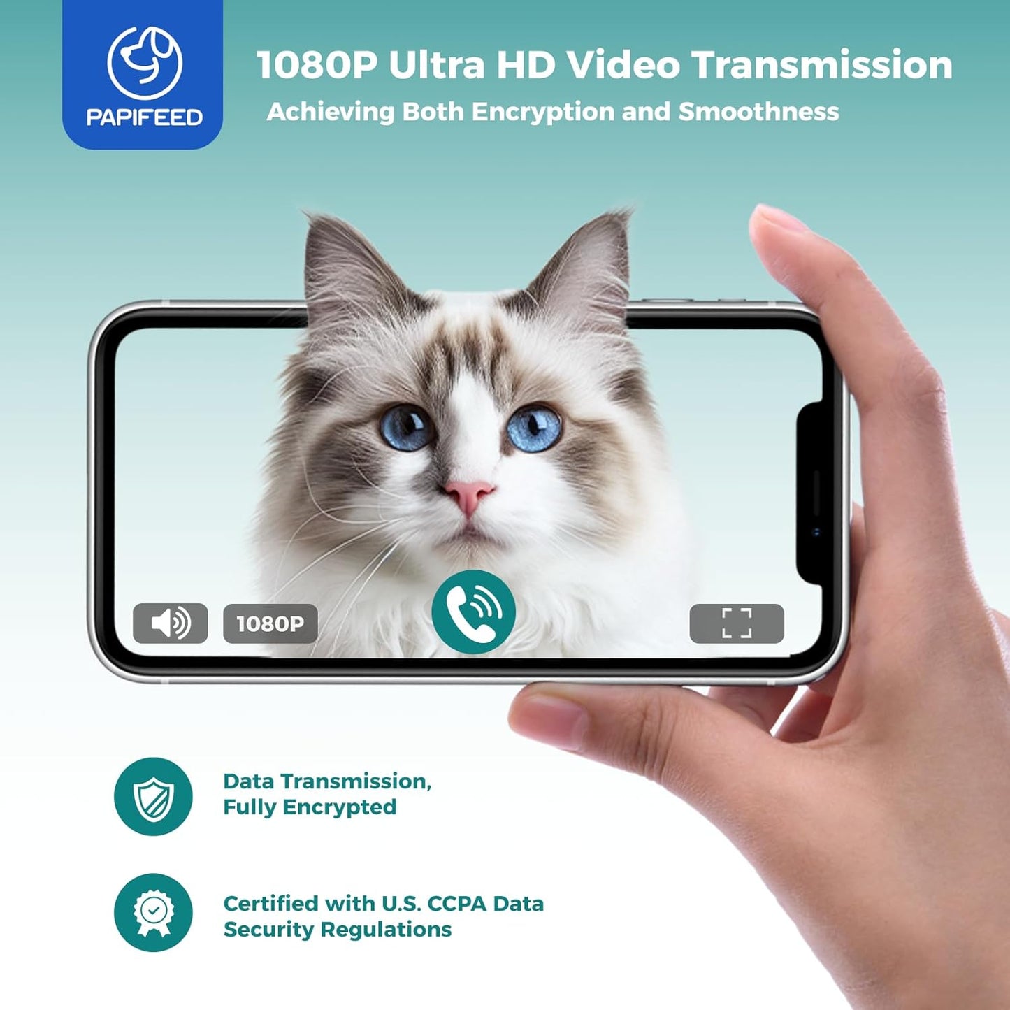 Automatic Cat Feeder,Camera 1080P HD - 6L Pet Feeder, 2.4/5G WiFi Smart App Control, Bluetooth Assist Link,Wide-Angle Lens,Automatic Feeder for Small and Medium-Sized Pets